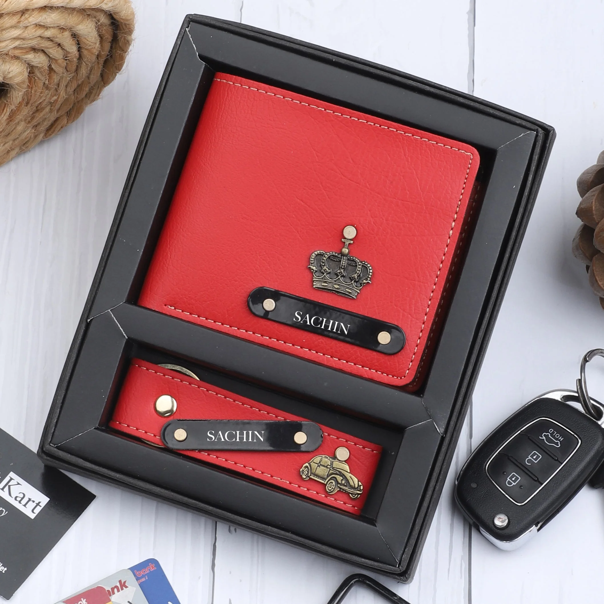2 Personalised Leather Name Wallet & Get 2 Keychains absolutely Free - Image 15