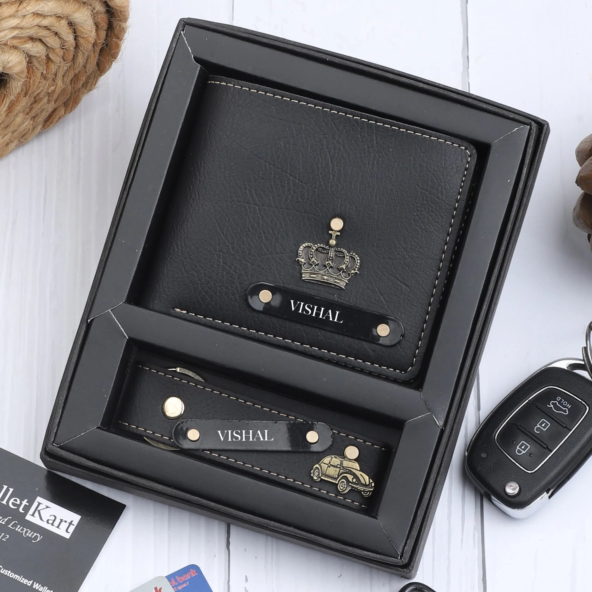 2 Personalised Leather Name Wallet & Get 2 Keychains absolutely Free - Image 7