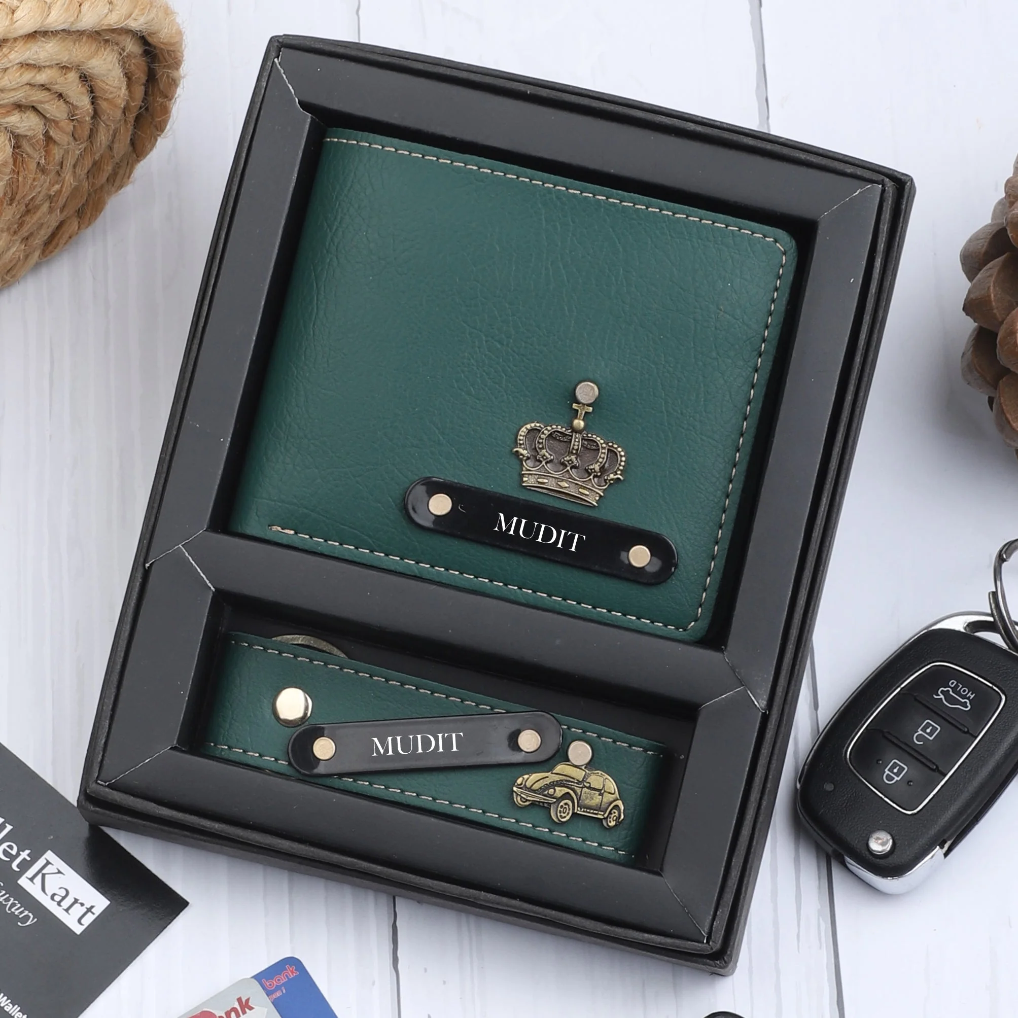 2 Personalised Leather Name Wallet & Get 2 Keychains absolutely Free - Image 8