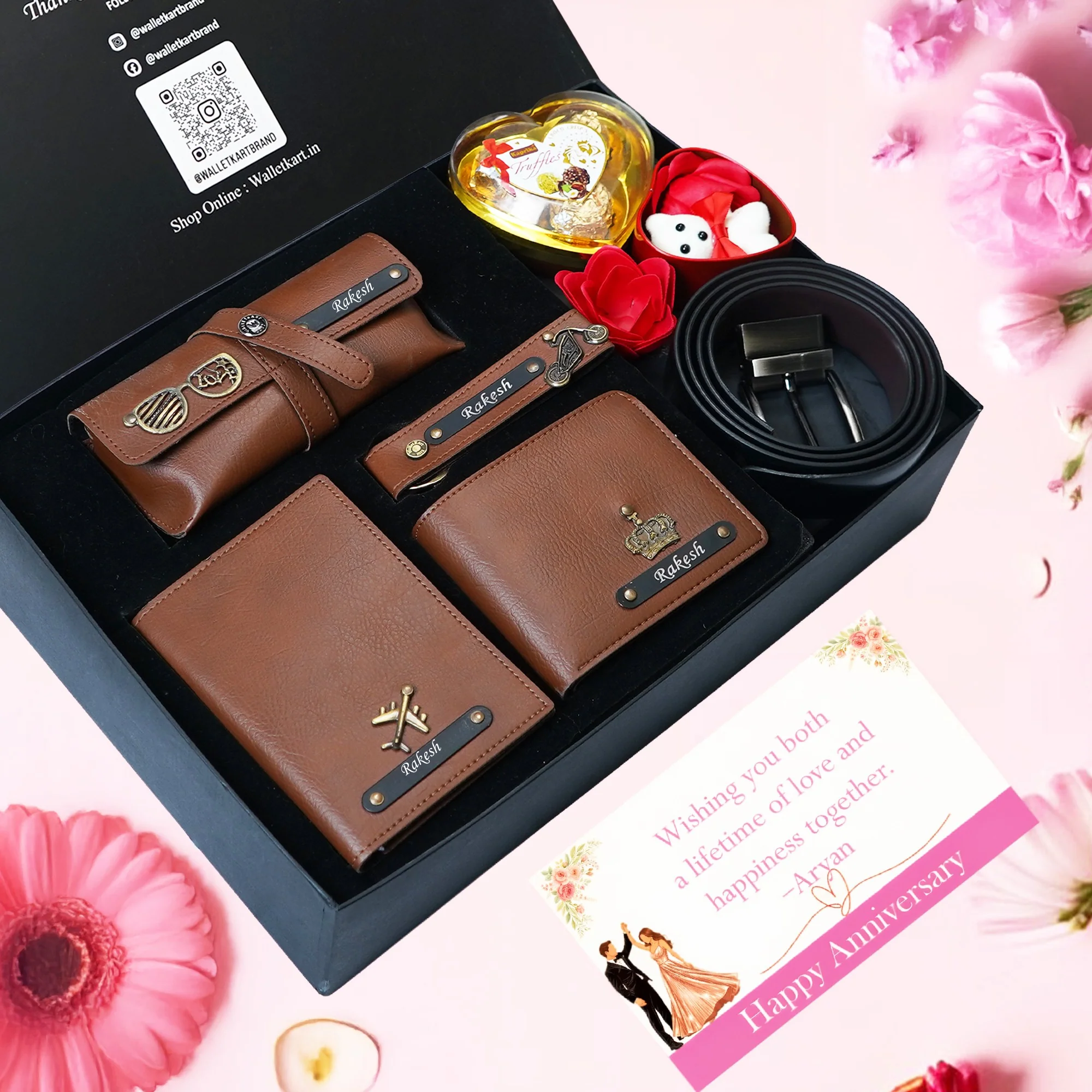 Anniversary Special Personalized Gift Combo for Him – 7-in-1 Romantic Set with Wallet & Teddy - Image 2