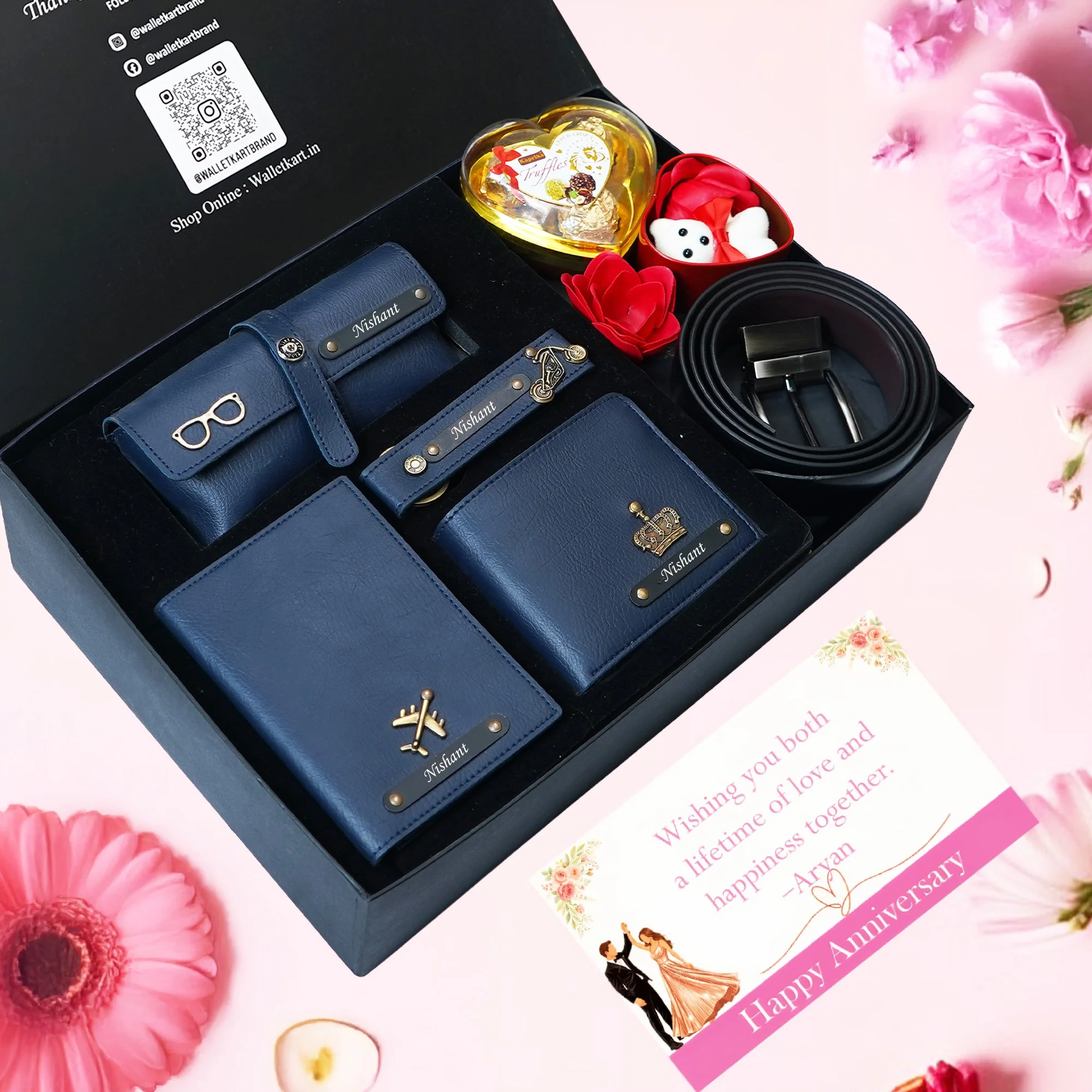 Anniversary Special Personalized Gift Combo for Him – 7-in-1 Romantic Set with Wallet & Teddy - Image 3