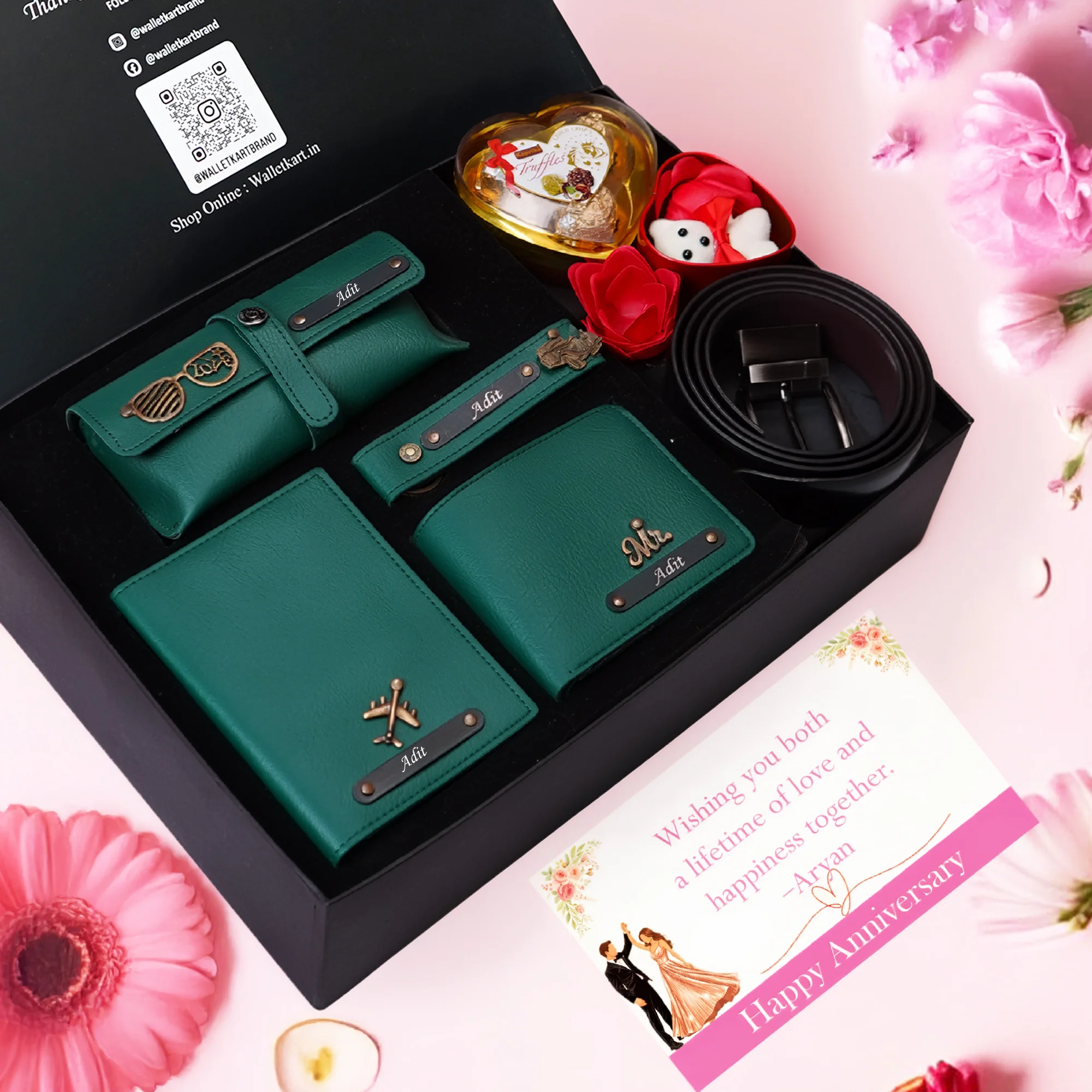 Anniversary Special Personalized Gift Combo for Him – 7-in-1 Romantic Set with Wallet & Teddy - Image 4