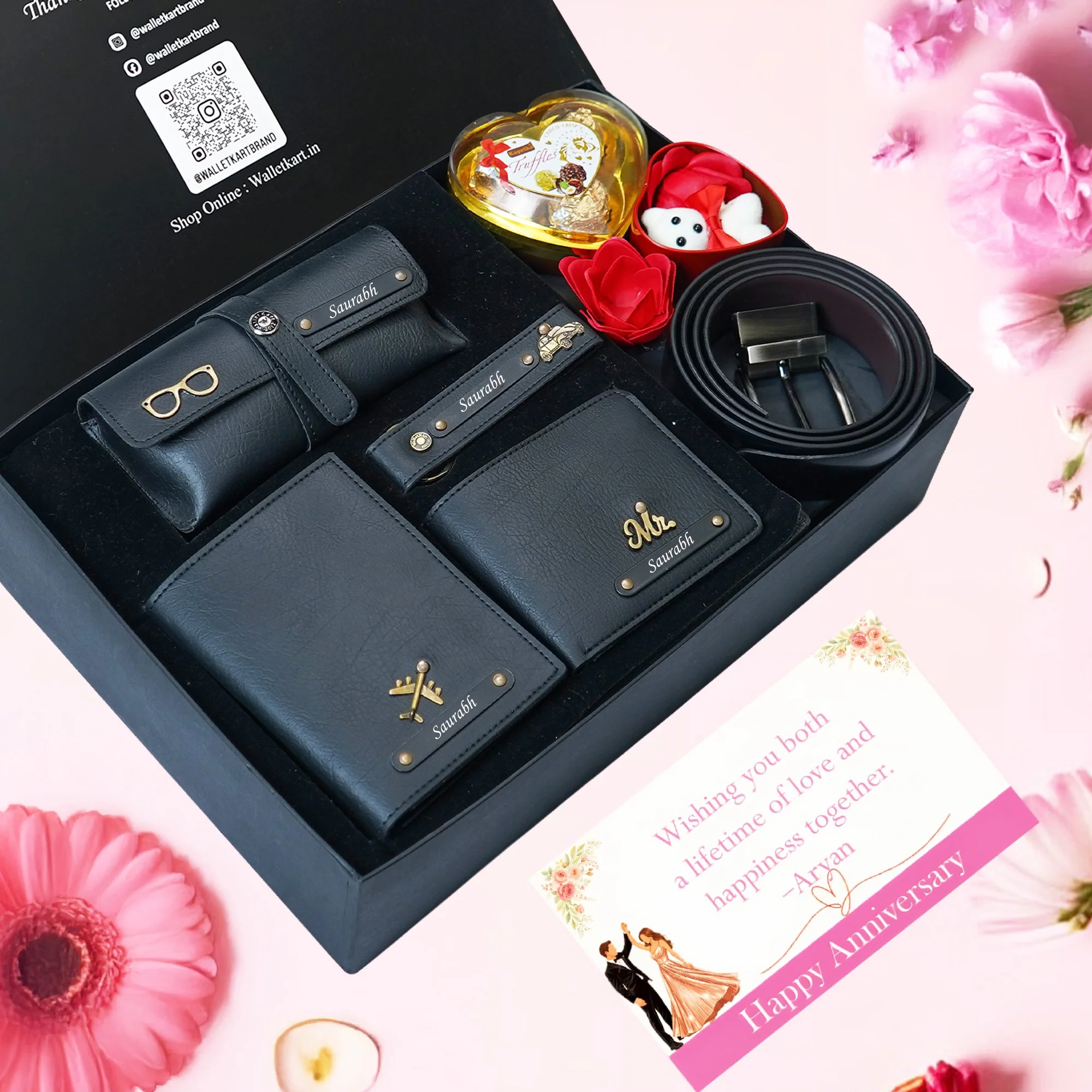 Anniversary Special Personalized Gift Combo for Him – 7-in-1 Romantic Set with Wallet & Teddy - Image 5