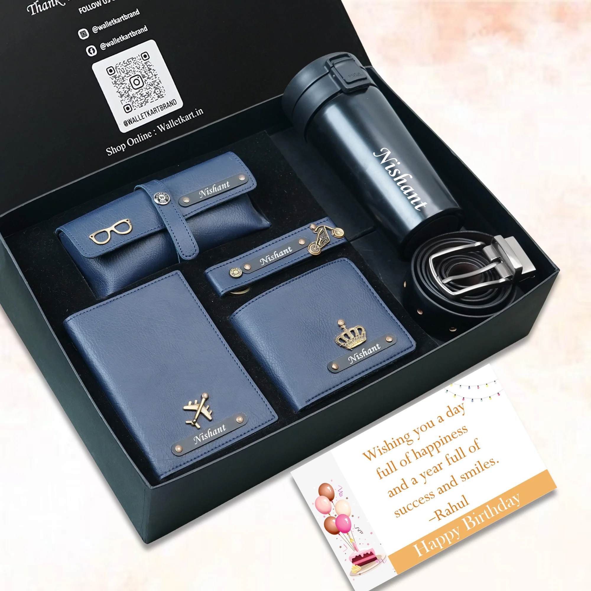Birthday Special Personalized Gift Combo for Him – 6-in-1 Custom Gift Set with Wallet & Coffee Travel Mug - Image 4