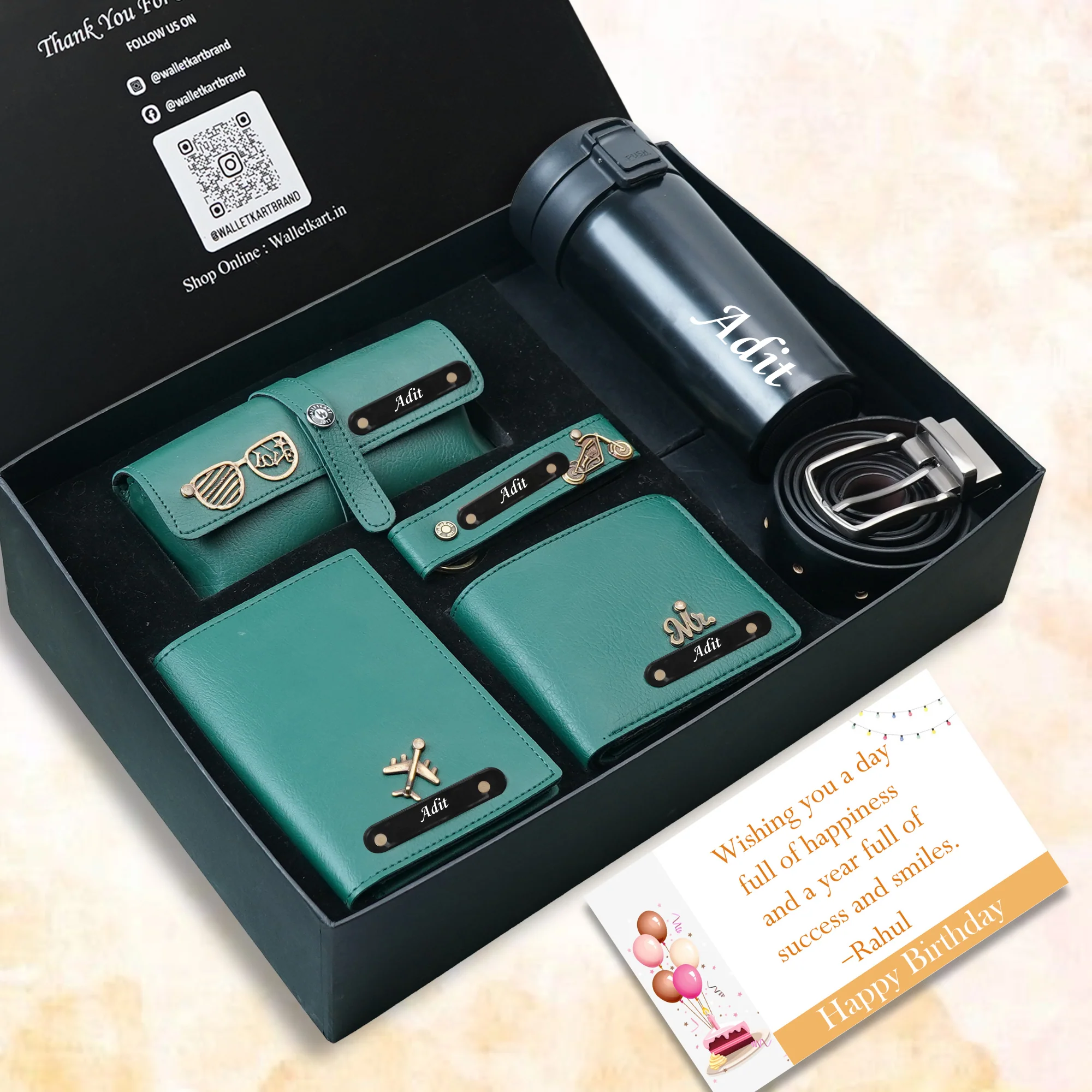 Birthday Special Personalized Gift Combo for Him – 6-in-1 Custom Gift Set with Wallet & Coffee Travel Mug - Image 5