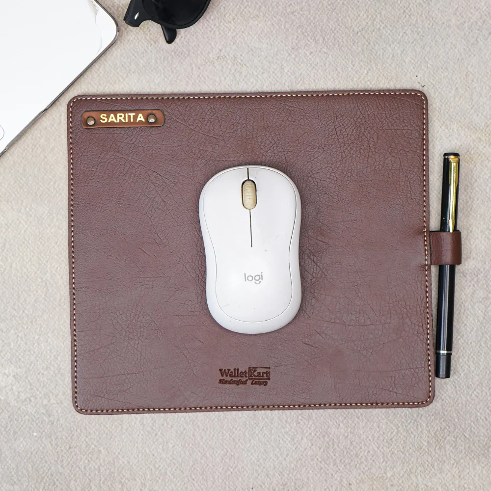 Classic Customized Leather Mouse Pad | Premium Desk Essentials - Image 3