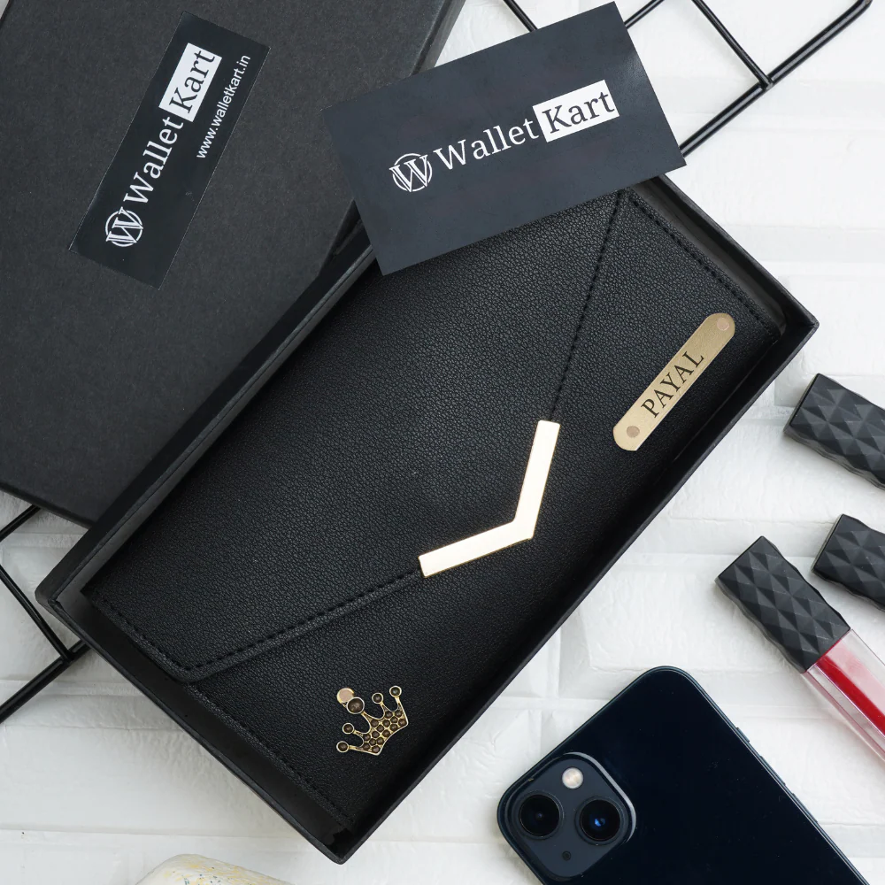 Personalized Ladies Leather Clutch with Name & Charm Gift for Girlfriend, Wife, Mother & Sister - Image 7