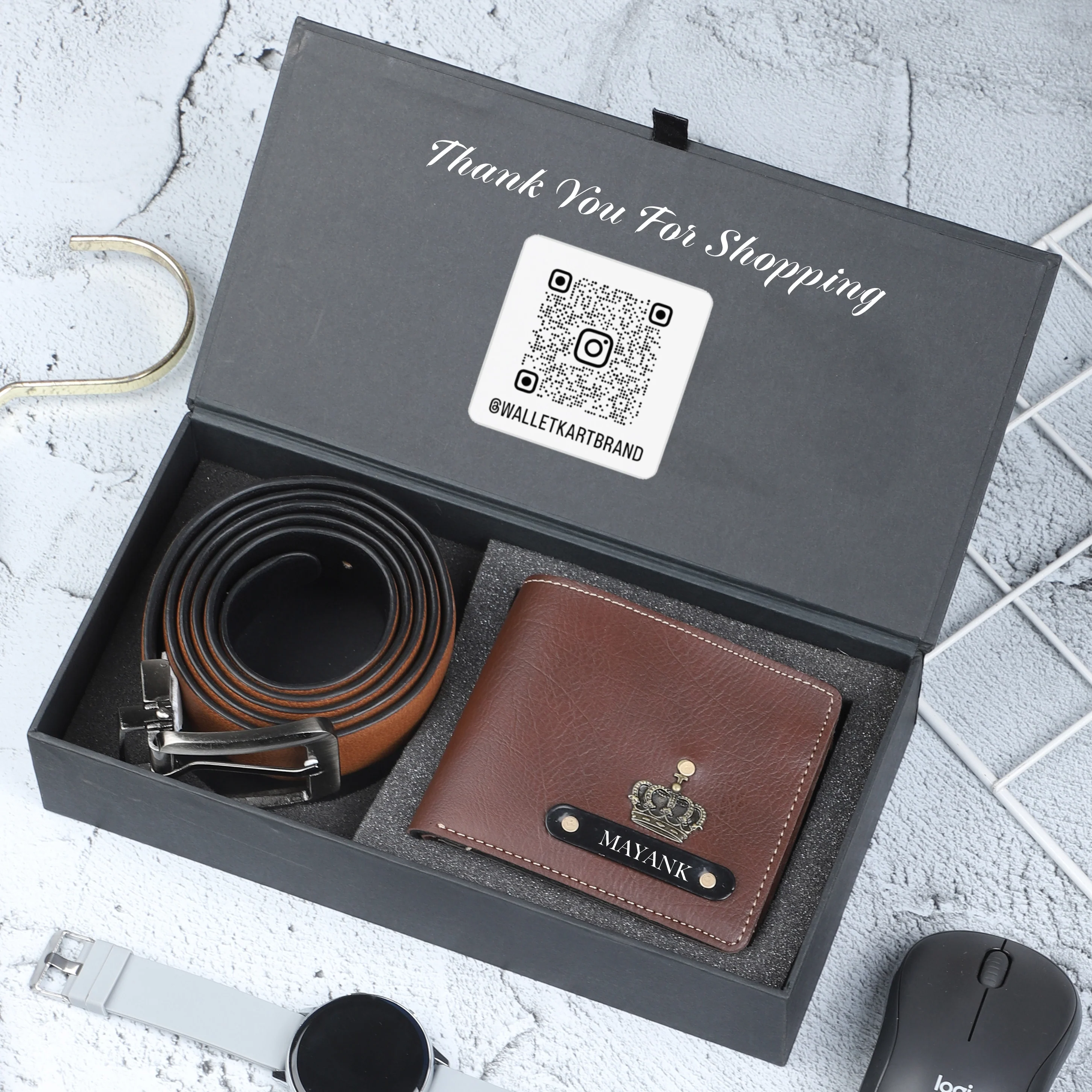 Personalised Name Engraved Wallet & Belt Combo for Men | Custom Gift - Image 5
