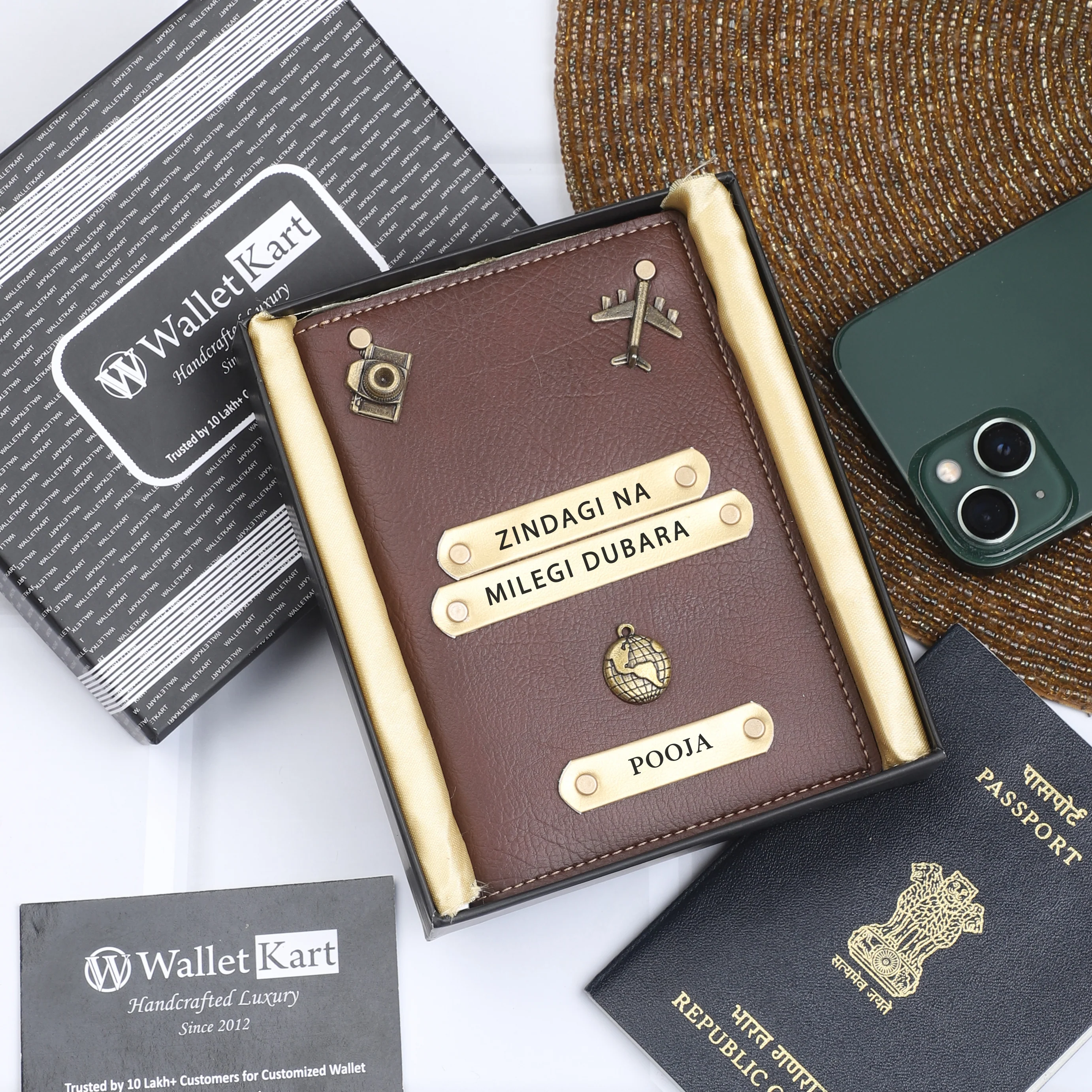 Personalized Passport Cover with Name & Charm (ZINDAGI NA MILEGI DOBARA ) - Image 5