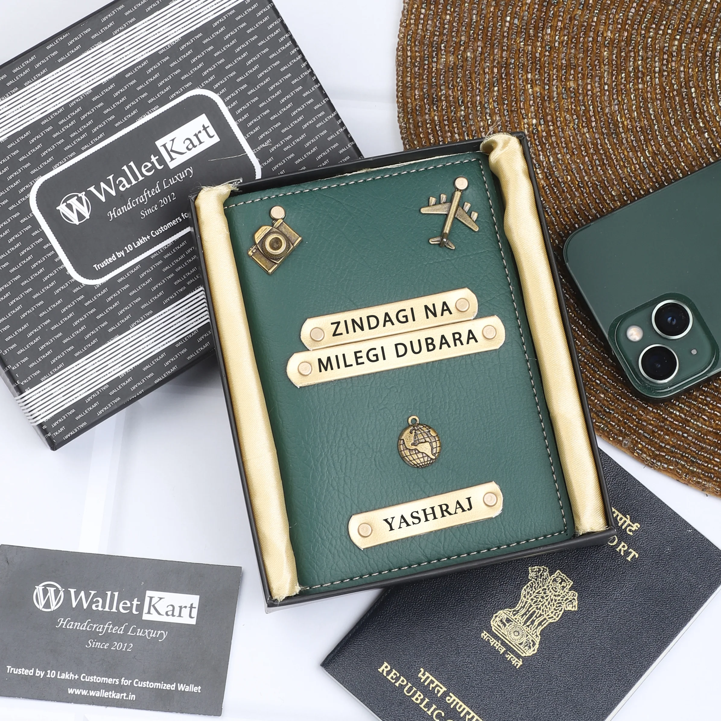 Personalized Passport Cover with Name & Charm (ZINDAGI NA MILEGI DOBARA ) - Image 8
