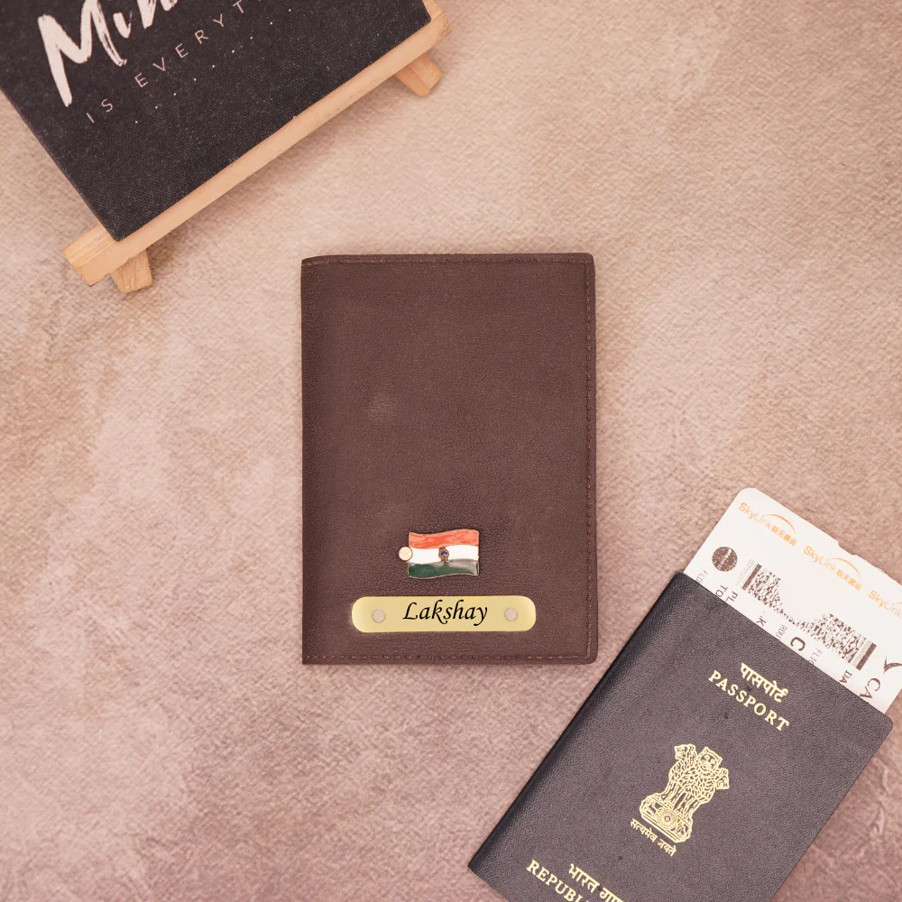 Personalized Couple Passport Cover Combo with Name & Charm - Image 3