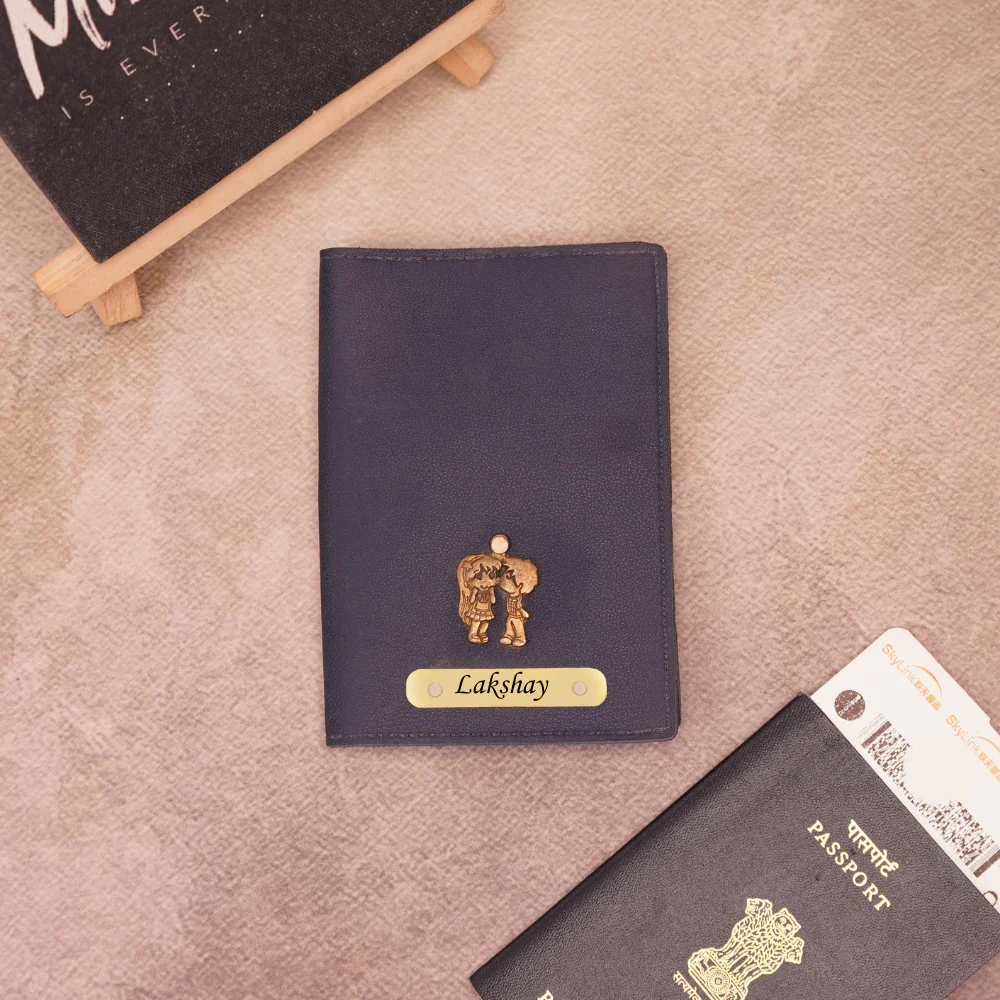Personalized Couple Passport Cover Combo with Name & Charm - Image 4