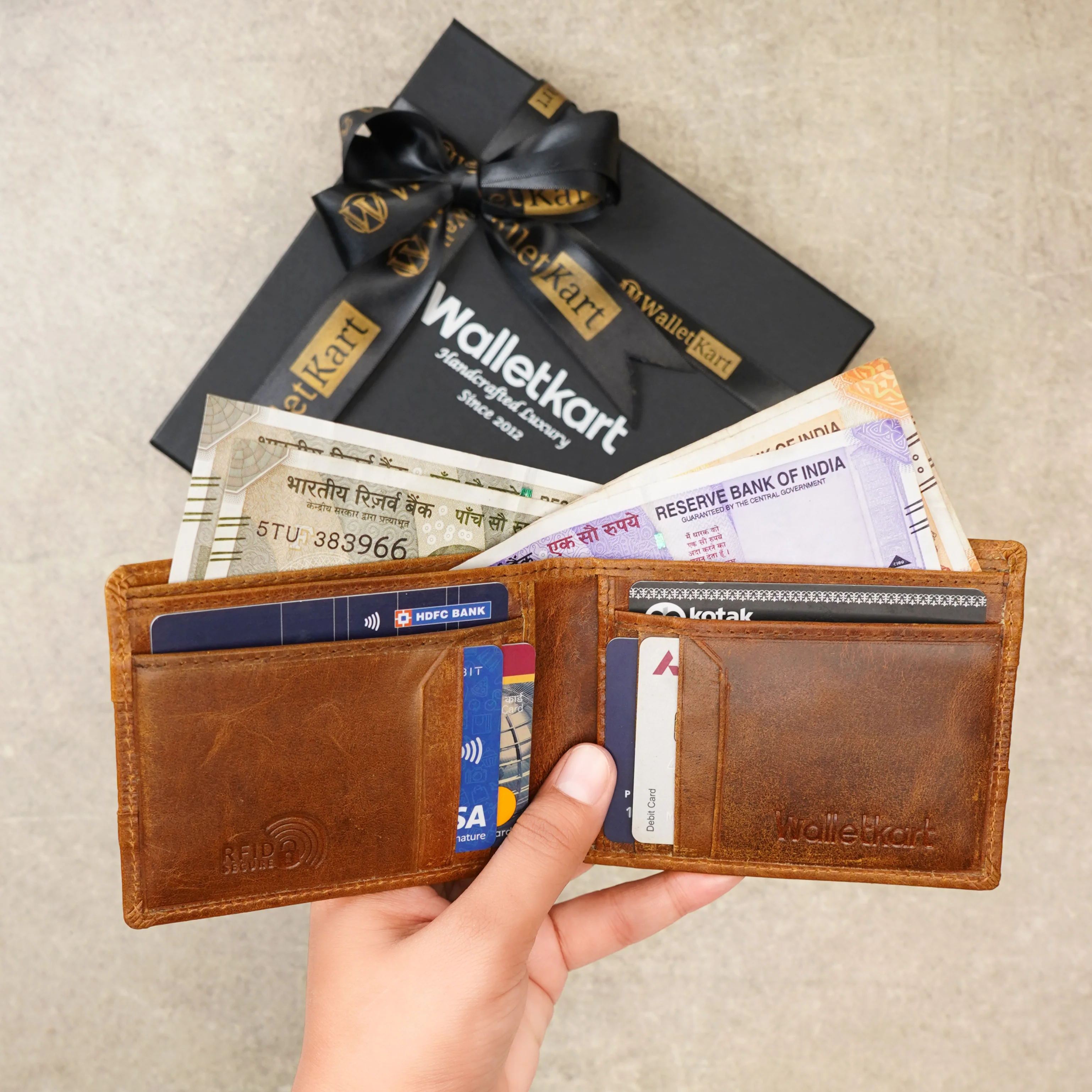 Personalised Name Engraved RFID Protected Genuine Leather Men’s Wallet 4 in 1 Gift Combo for Husband Boyfriend ON Birthday & Anniversary (STYLE ID #15) - Image 3