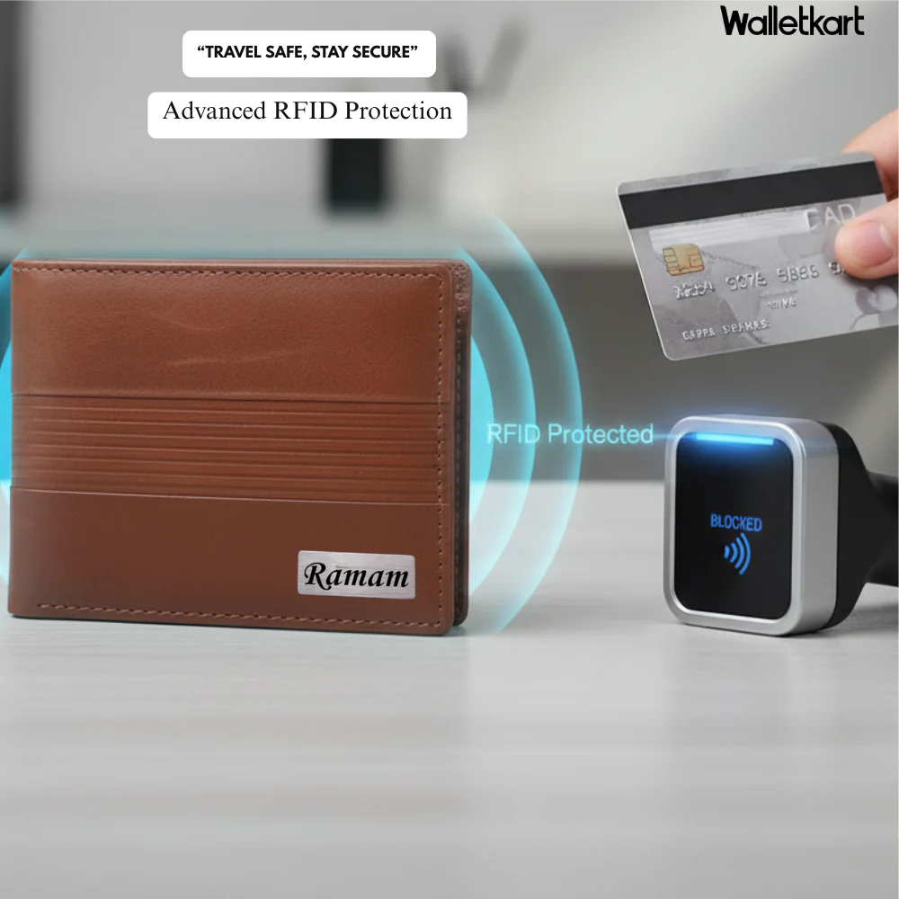 Personalised Name Engraved RFID Protected Genuine Leather Men’s Wallet 4 in 1 Gift Combo for Husband Boyfriend ON Birthday & Anniversary (STYLE ID #15) - Image 4