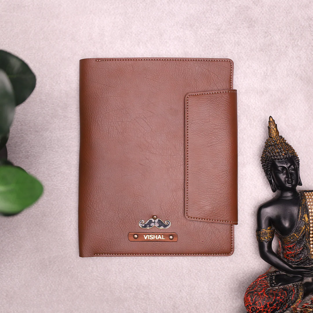 Customised Leather Diary Holder, Bottle,Pen & Diary | Customized with Name & Charm - Image 11