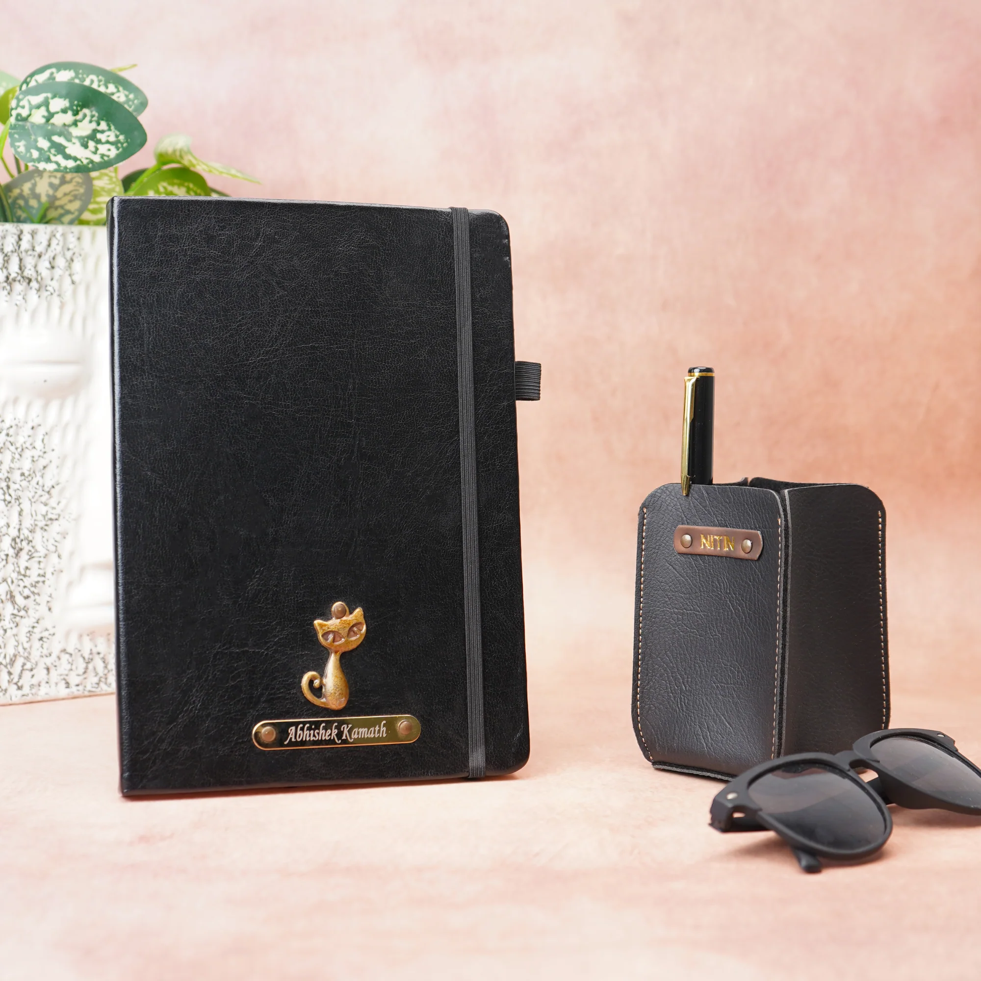 WalletKart Customised Leather Diary,Pen & Pen Holder Customized with Name & Charm - Image 2