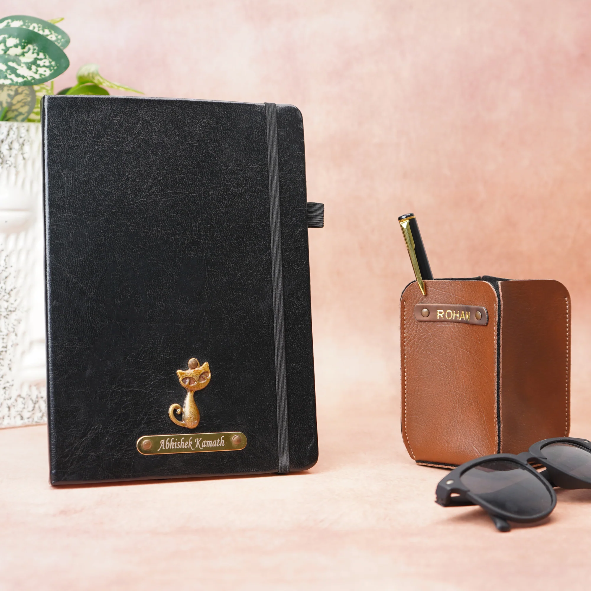 WalletKart Customised Leather Diary,Pen & Pen Holder Customized with Name & Charm - Image 4