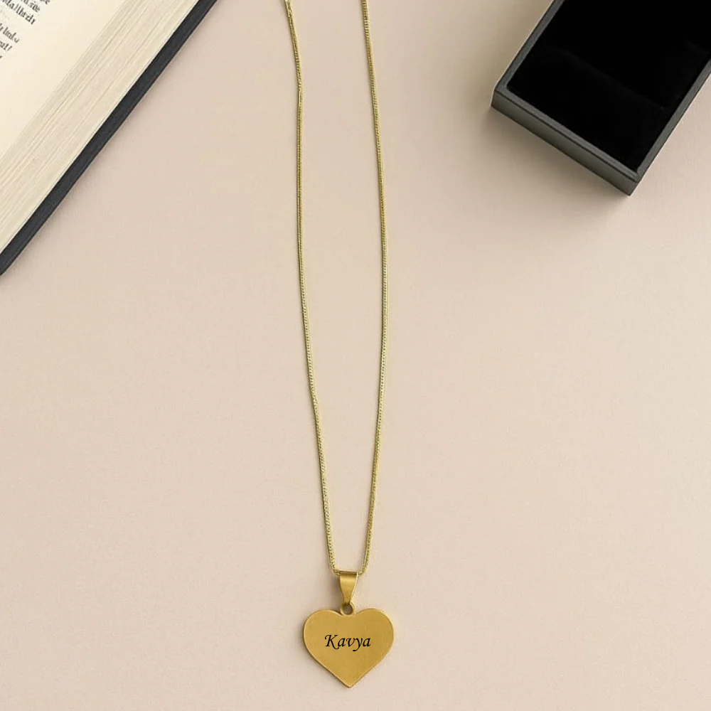Customized Name stainless steel golden Heart pendant | Best Customized Gift for Girlfriend Friend Wife Mother & Sister - Image 4
