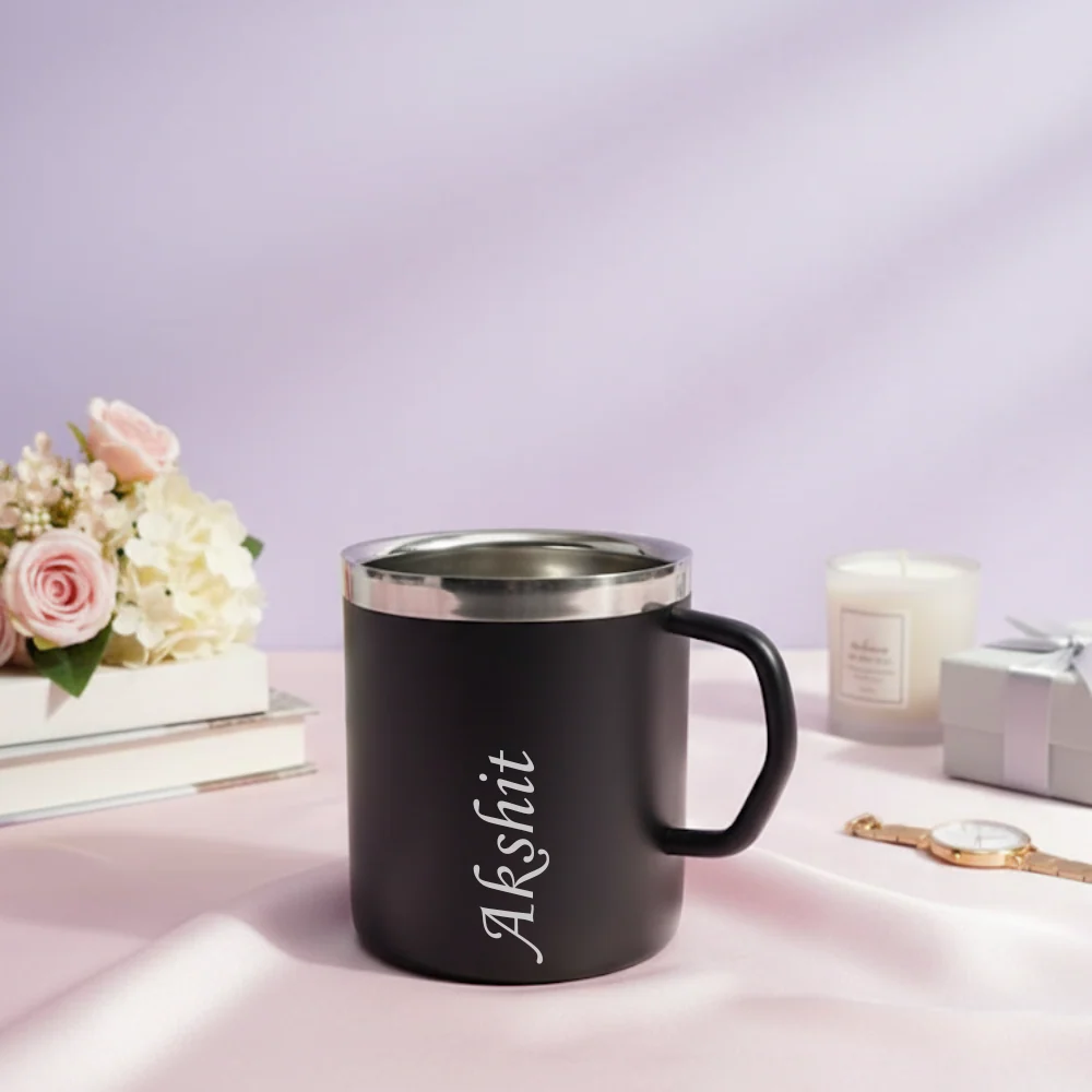 Customized Stainless Steel Coffee Mug | Matte Black - Image 4