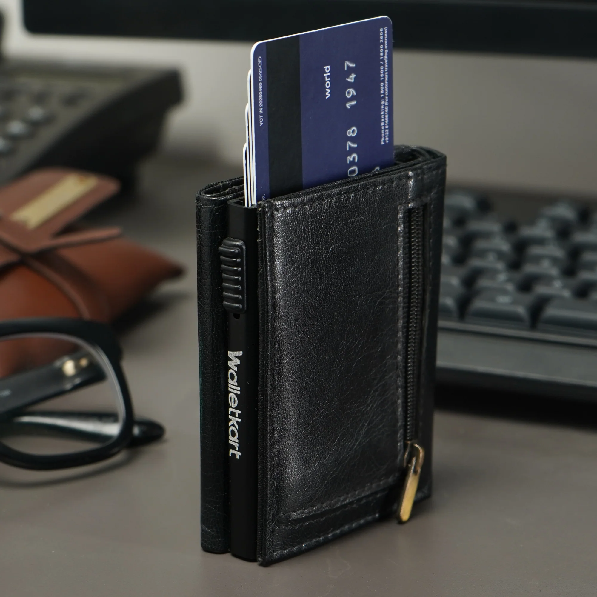 Elegant Genuine Leather Men's Metal Card Holder – Perfect for Professionals (STYLE ID #26) - Image 5