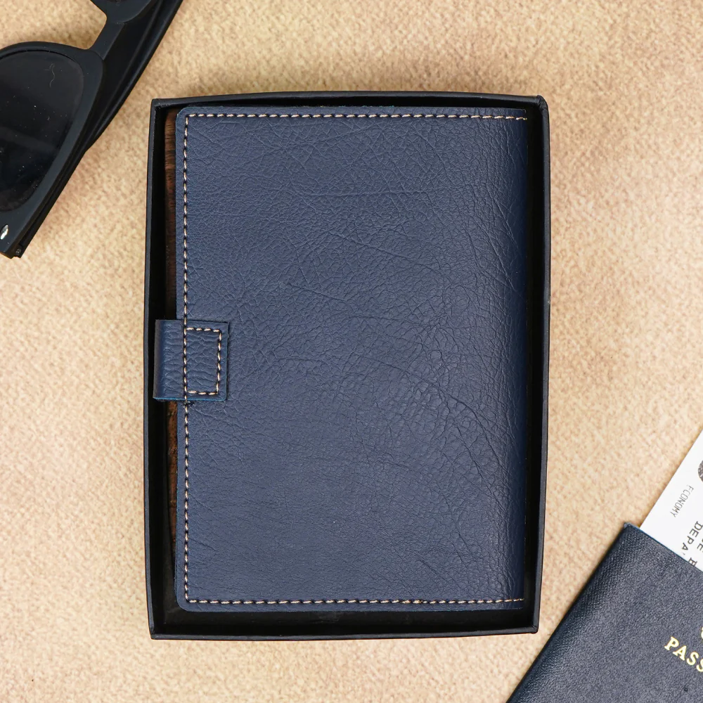 Elegant Leather Passport Cover with Magnetic hook – Customized with Charm & Name embossed on leather strip with hand tool (Handmade Passport Cover) - Image 2