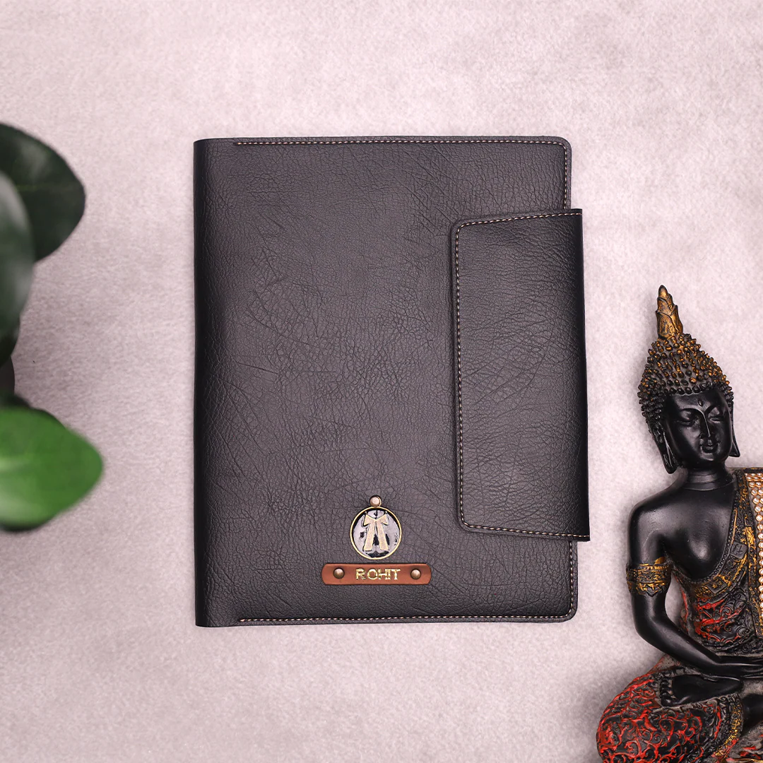 Customised Leather Diary Holder | Customized with Name & Charm