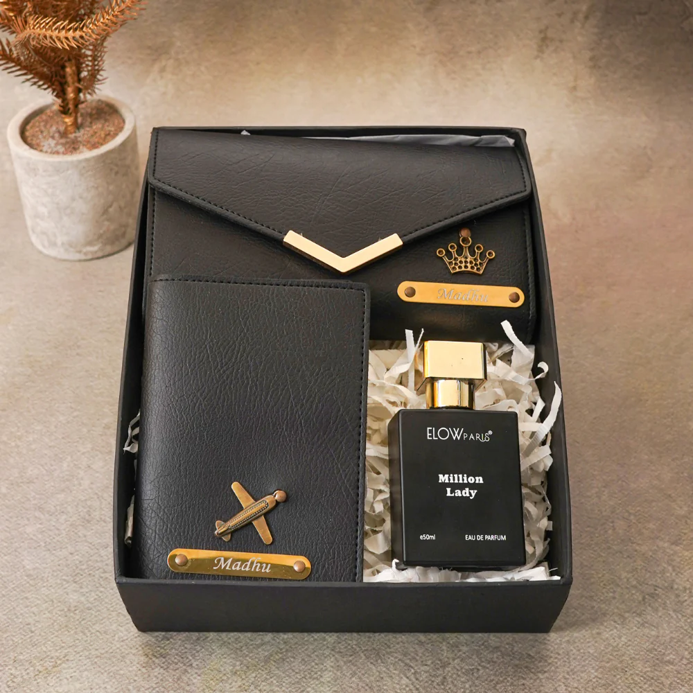 Luxury Customized  3-in-1 Leather Clutch Combo Gift Set for Women | Thoughtful Anniversary Gift for Wife - Image 2