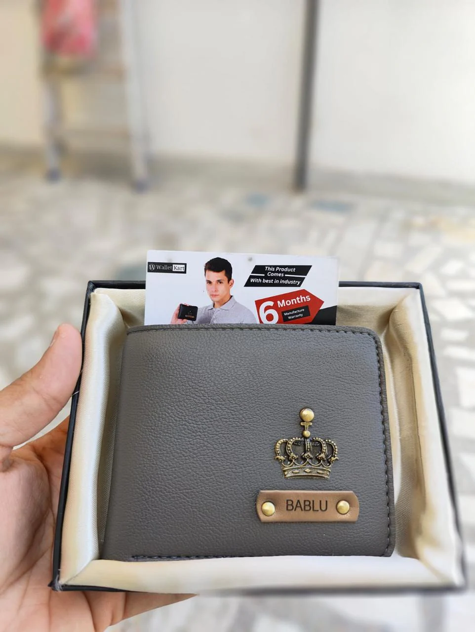 Personalized Men's Wallet with Name & Charm - Image 19