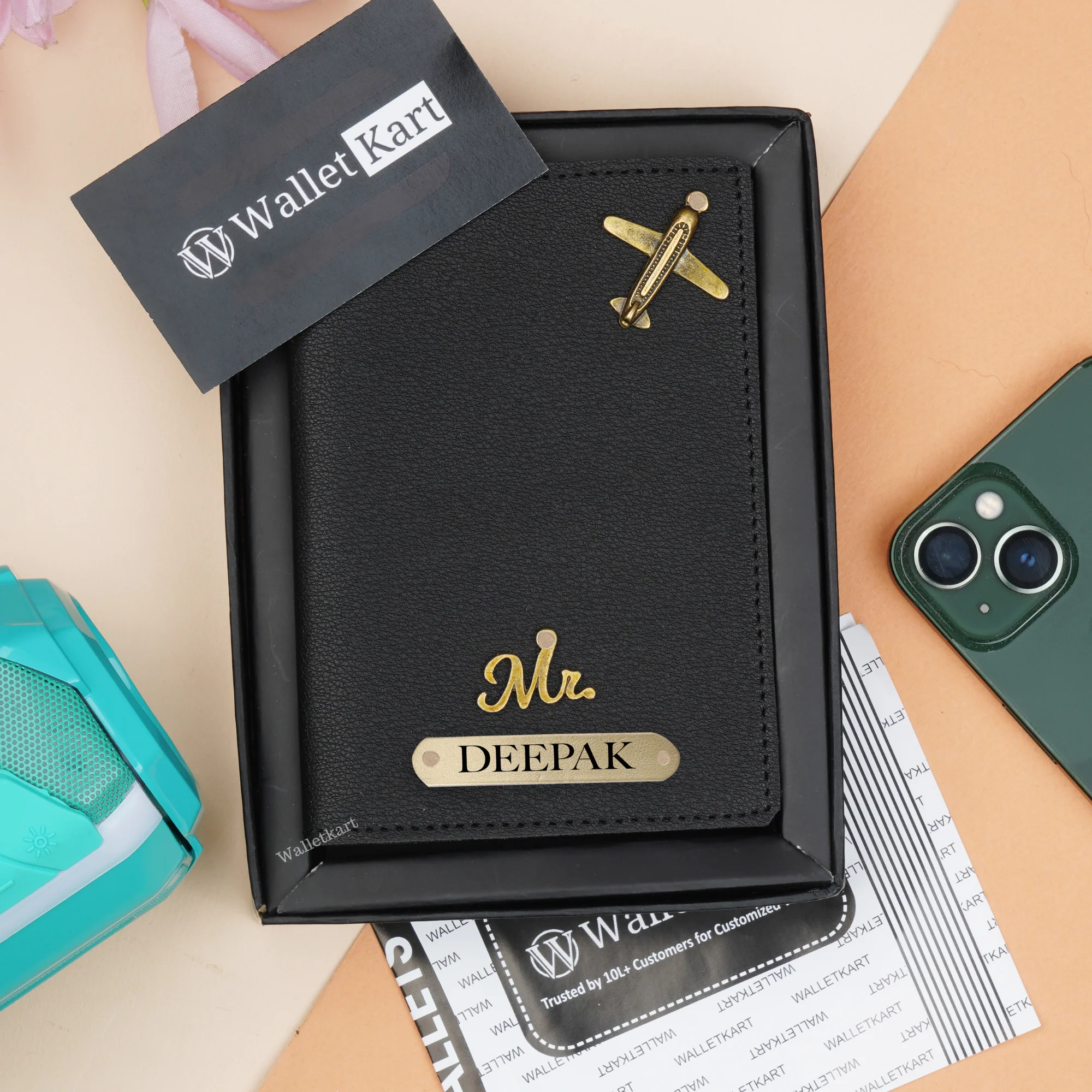 Personalized Passport Cover with Name & Charm - Image 5