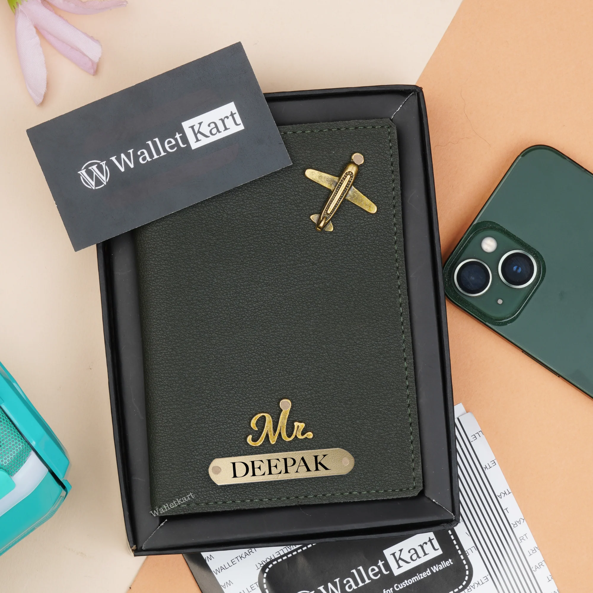 Personalized Passport Cover with Name & Charm - Image 7