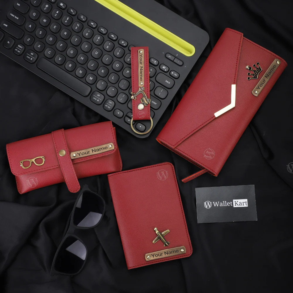 Personalised Leather Name Women's Clutch, Keychain, Passport Cover & Eyewear Case - Image 10