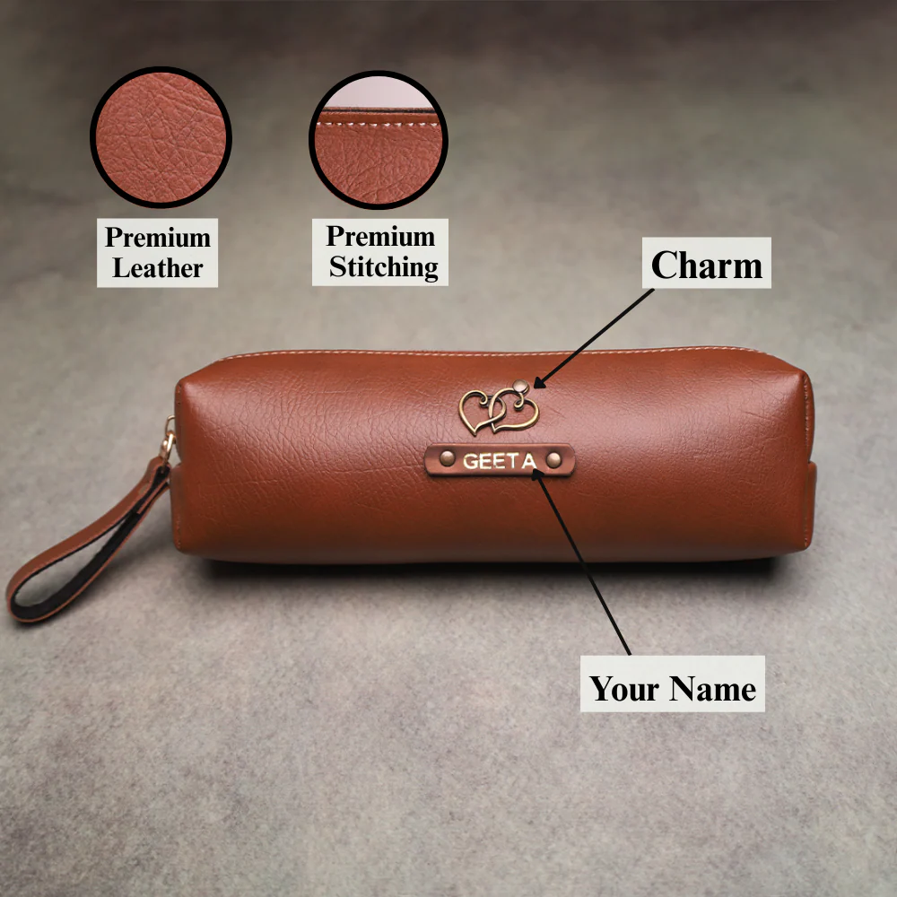 Perfect Gift for corporate & Office – Customized Leather Pouch with Name & Charm - Image 11