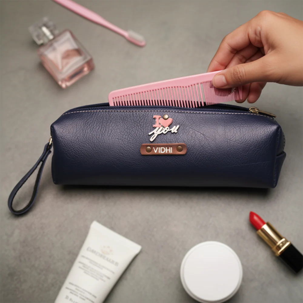 Perfect Gift for corporate & Office – Customized Leather Pouch with Name & Charm - Image 7