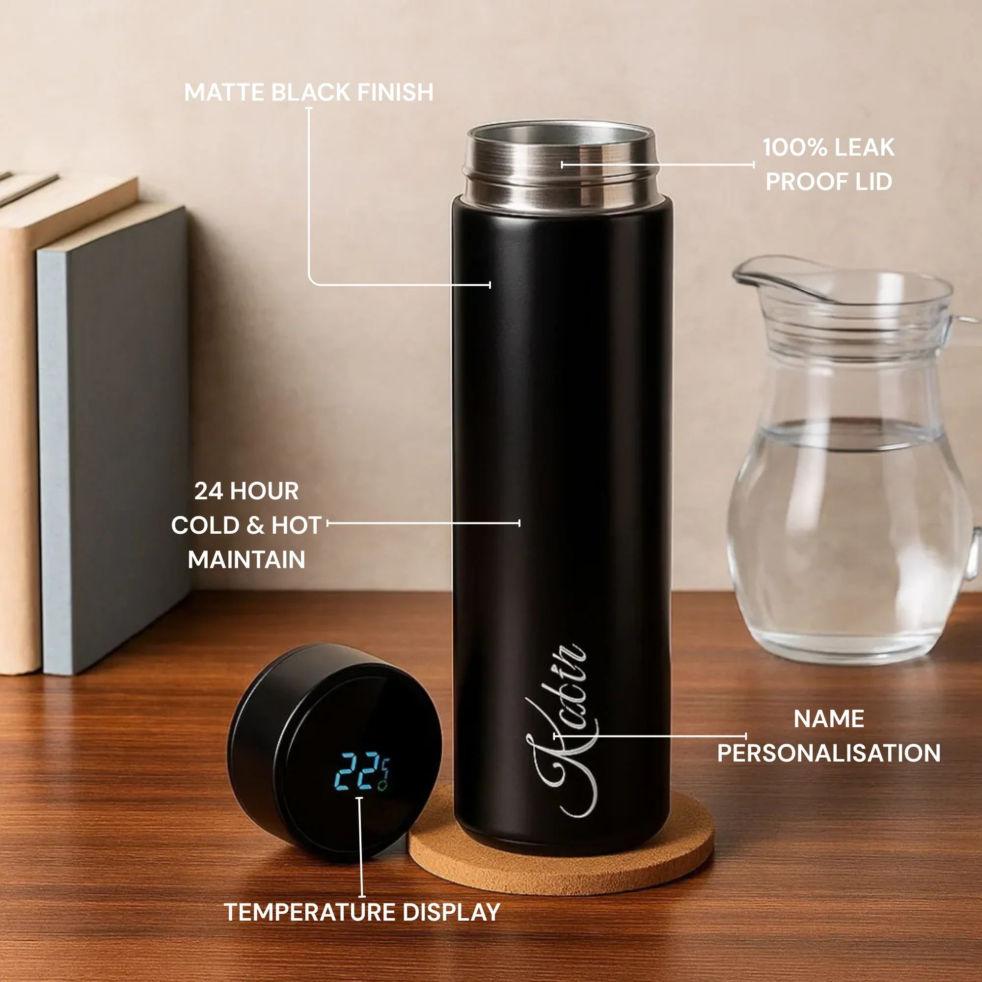 Personalised Men's Bottle, Keychain, Pen Gift Combo - Image 8