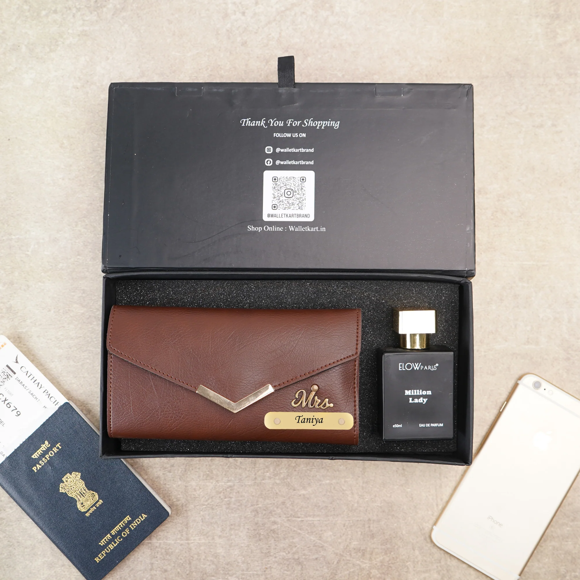 Personalized Clutch with Parfume | Personalized Love Gifts for Girlfriend | Best Custom Gift for Her | Romantic Gifts for Wife with Name | Gift for Wife Birthday - Image 2
