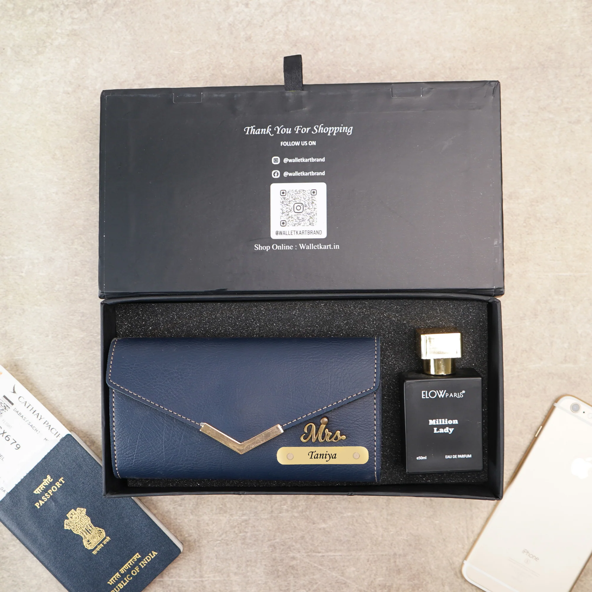 Personalized Clutch with Parfume | Personalized Love Gifts for Girlfriend | Best Custom Gift for Her | Romantic Gifts for Wife with Name | Gift for Wife Birthday - Image 3