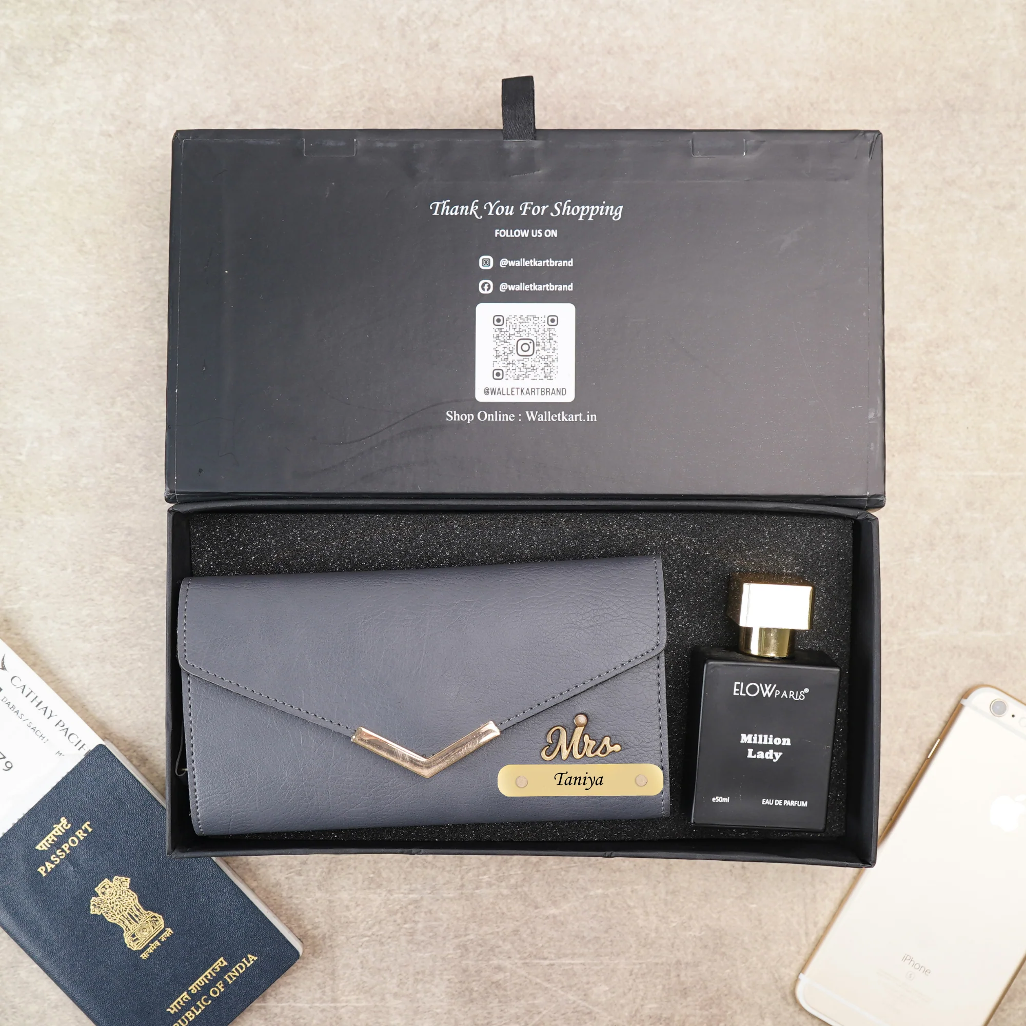 Personalized Clutch with Parfume | Personalized Love Gifts for Girlfriend | Best Custom Gift for Her | Romantic Gifts for Wife with Name | Gift for Wife Birthday - Image 4