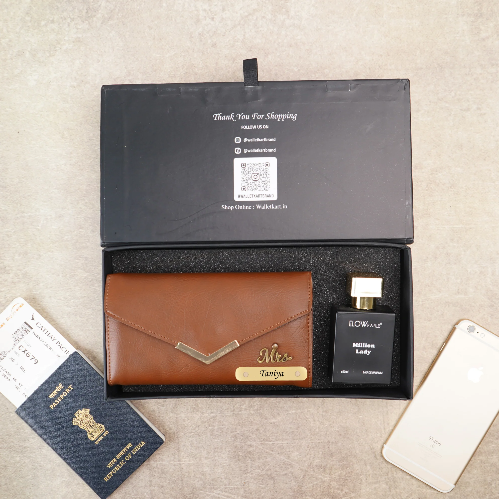 Personalized Clutch with Parfume | Personalized Love Gifts for Girlfriend | Best Custom Gift for Her | Romantic Gifts for Wife with Name | Gift for Wife Birthday - Image 5