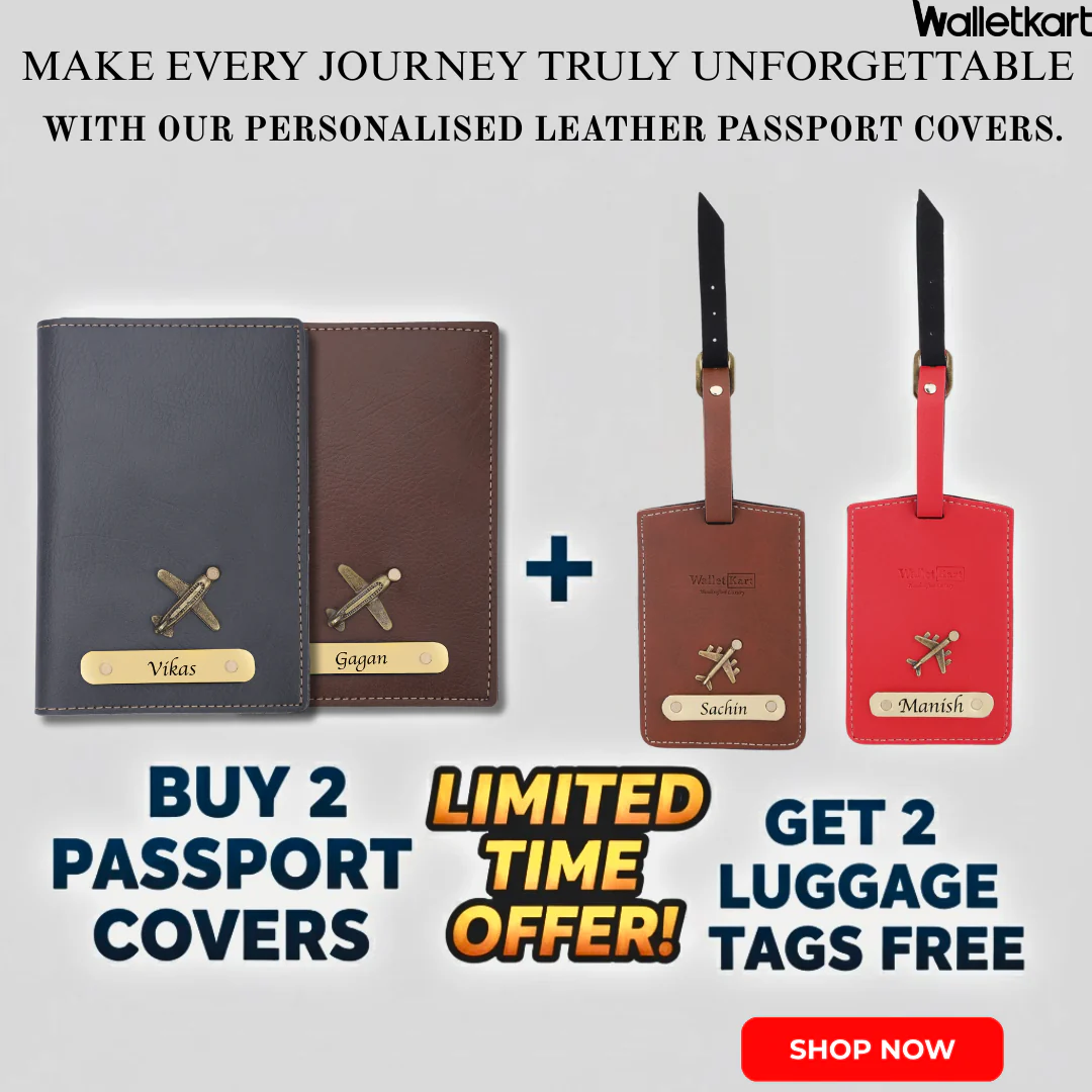 Personalized Passport Cover Combo & Get 2 FREE Luggage Tag (Pack Of 4) - Image 3