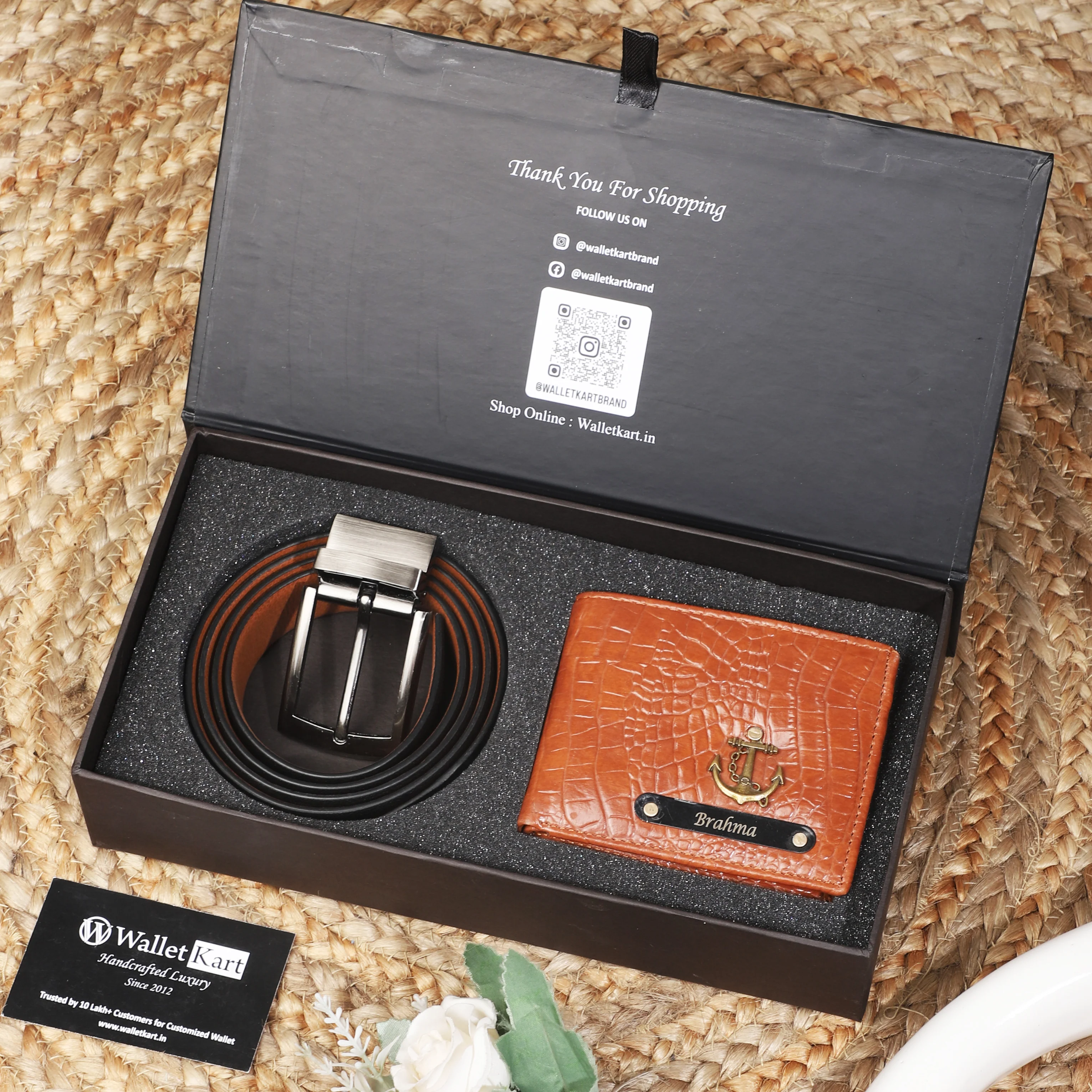 Personalized Croco Texture Men's Wallet & Belt Gift Combo for Boyfriend & Husband on Birthday & Anniversary - Image 5
