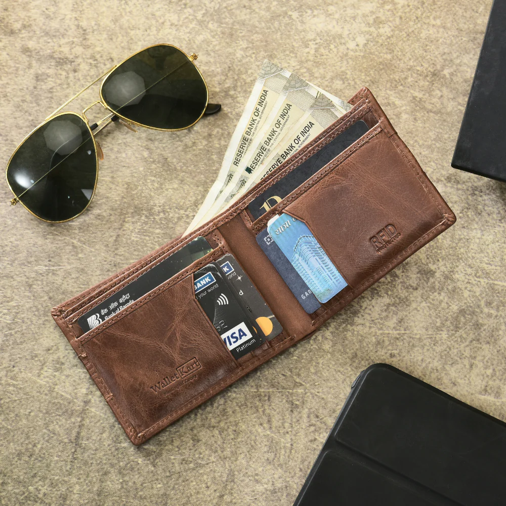 Personalized Genuine Leather Name Engraved Men's Wallet And Belt (2-IN-1 Gift Combo) for Boyfriend Friend on Marriage & Anniversary (STYLE ID #15) - Image 4