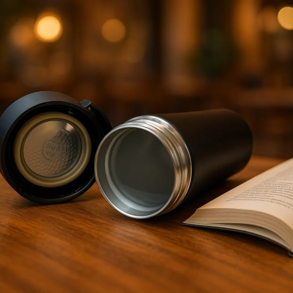 Personalized Vacuum Insulated Stainless Steel Coffee Travel Mug | Black - Image 3