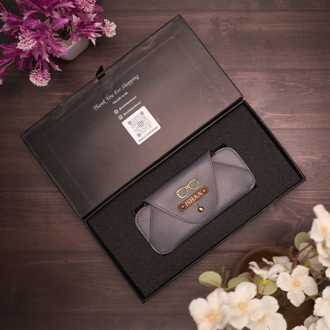 Customized Leather Eyewear Case with Name and Charm - Image 10