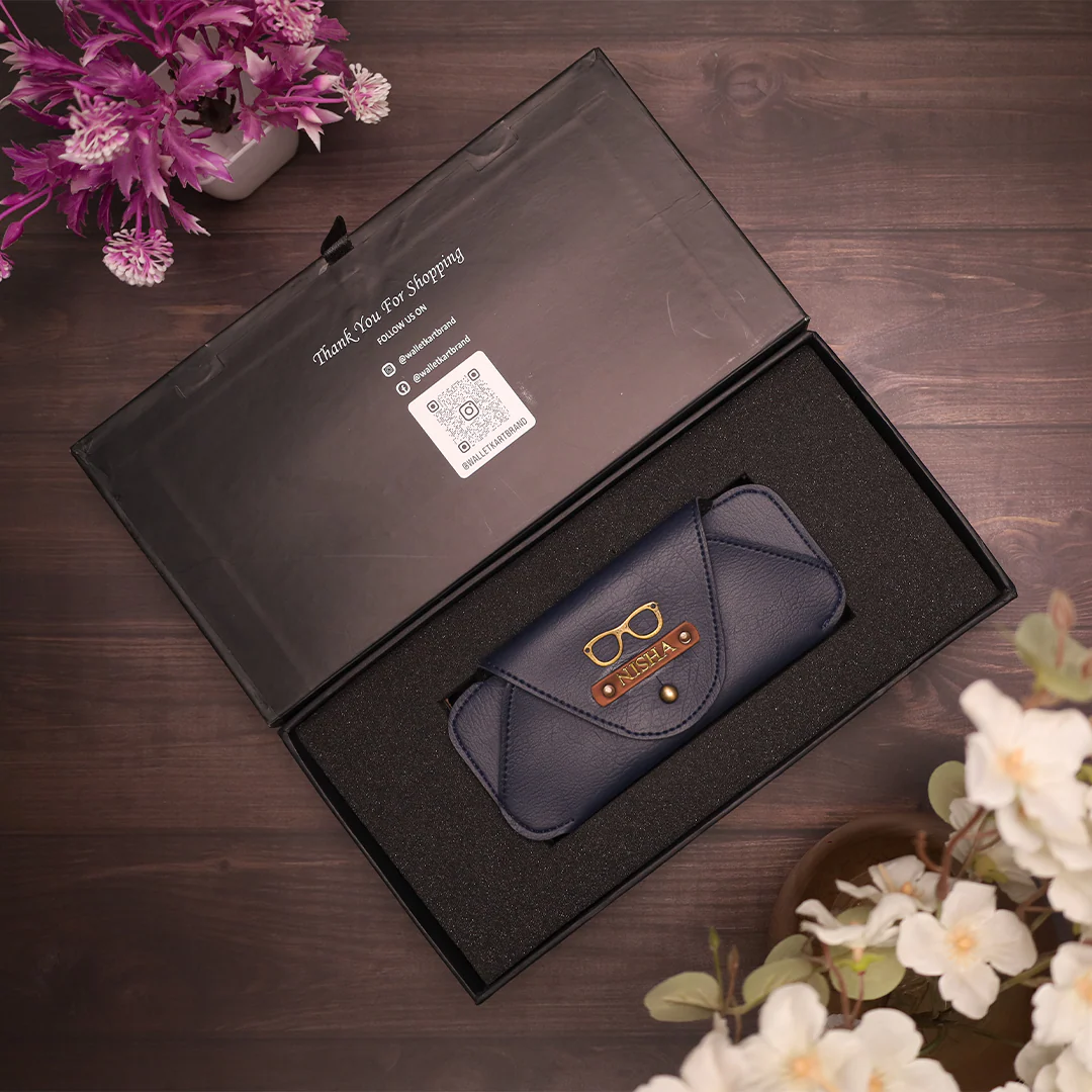 Customized Leather Eyewear Case with Name and Charm - Image 8
