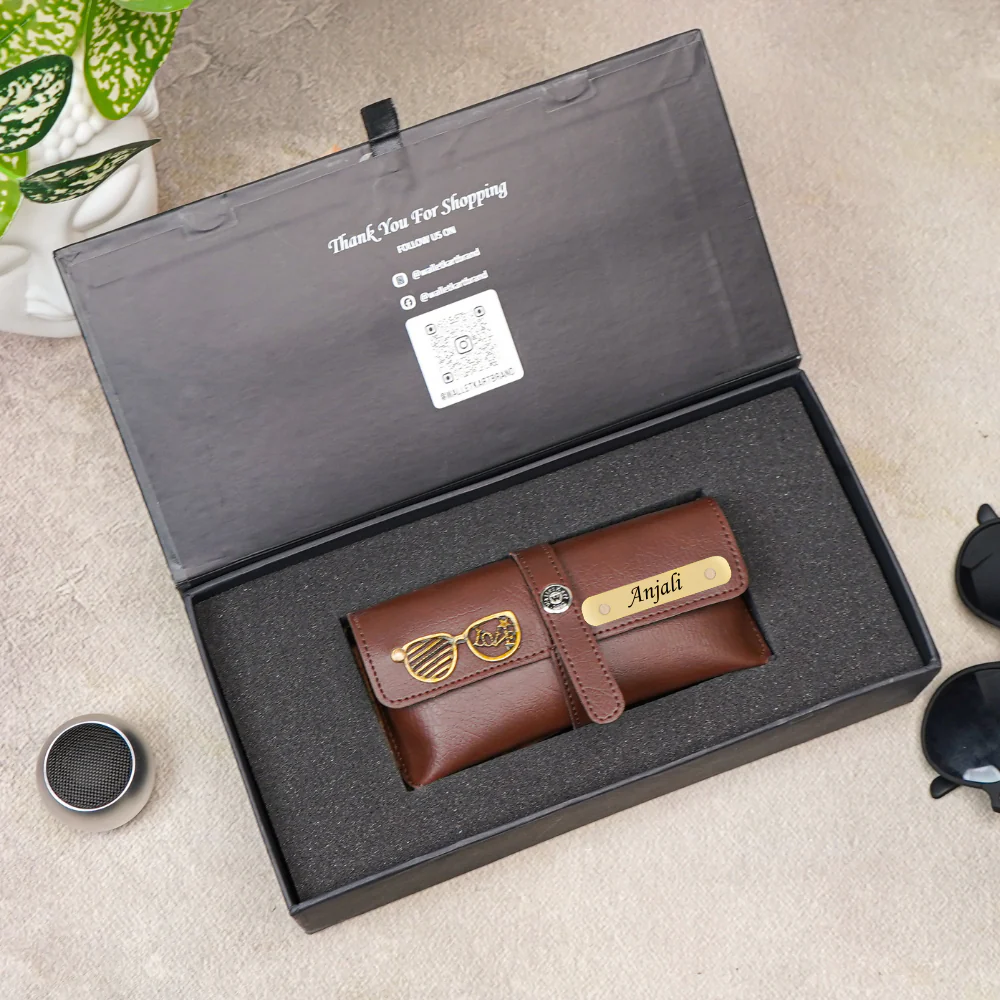Personalized Leather Name Eyewear Case For Men/Women with Charm - Image 5