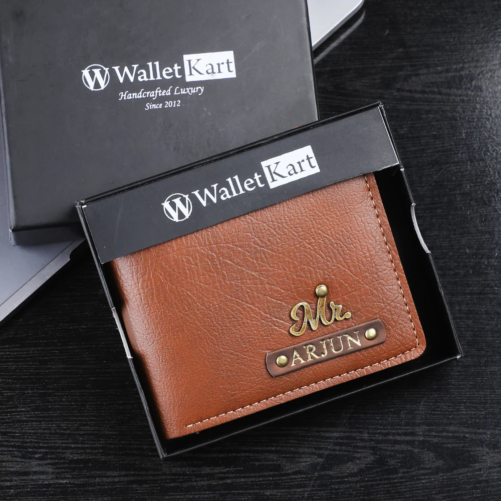 Personalised Leather Wallet for Golden Foil Leather Strip With Name and Charm For Boyfriend, Husband & Father On Birthday and Anniversary - Image 5