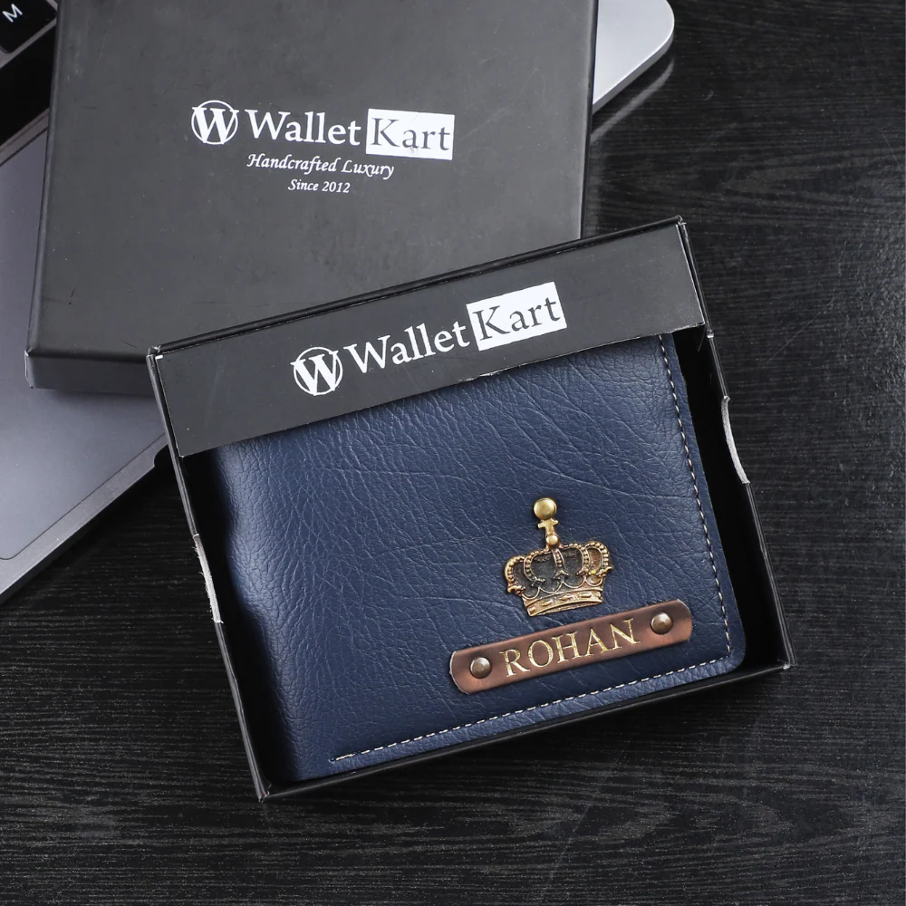 Personalised Leather Wallet for Golden Foil Leather Strip With Name and Charm For Boyfriend, Husband & Father On Birthday and Anniversary - Image 6