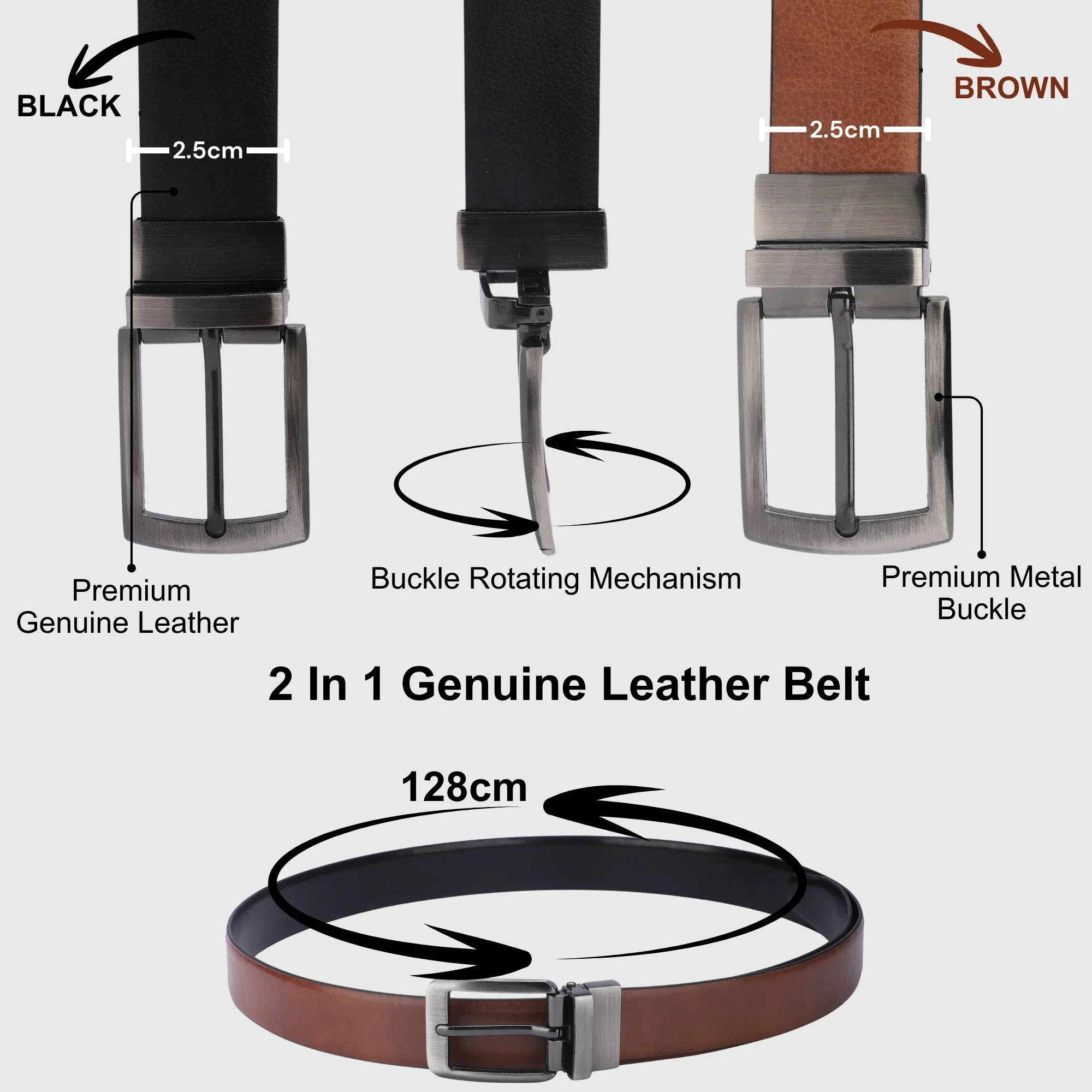 Buy Personalised Name Engraved Handmade Wallet & Belt for Men | Handmade Leather Wallet & Belt (2 in 1 Gift Combo For Men) (STYLE ID #17) - Image 8