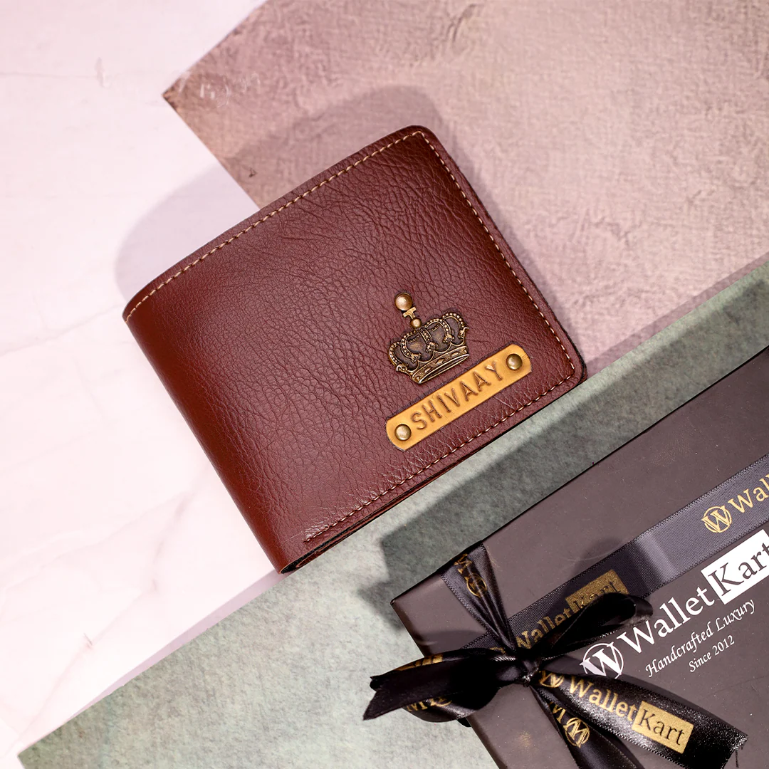 Personalised Leather Wallet for Emboss Strip With Name and Charm For Boyfriend, Husband & Father On Birthday and Anniversary - Image 6