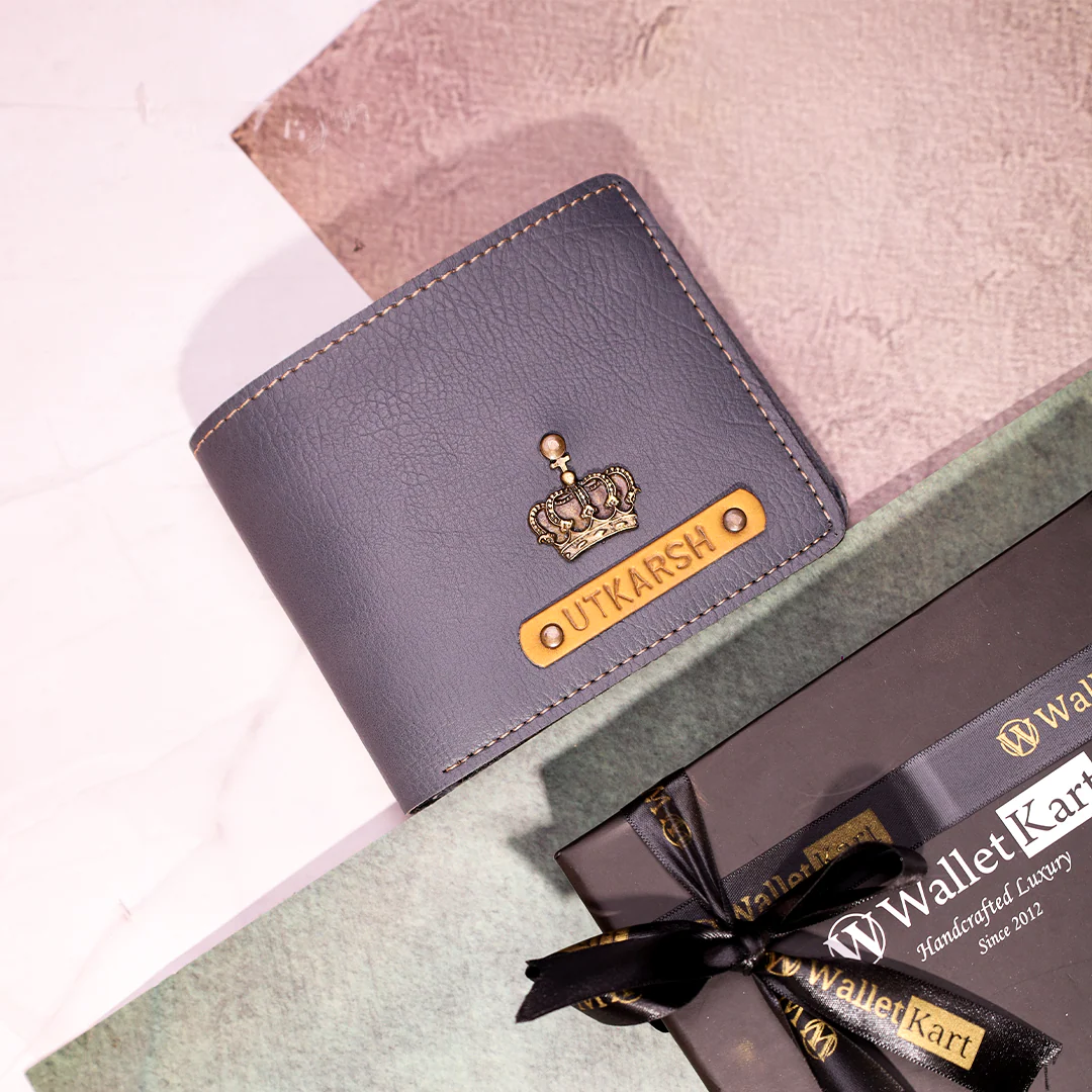 Personalised Leather Wallet for Emboss Strip With Name and Charm For Boyfriend, Husband & Father On Birthday and Anniversary - Image 9